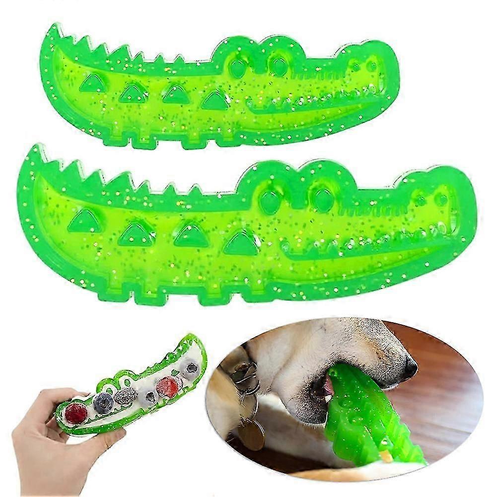 Slow-Feed Chewing Fetch-Crocodile Dog Toy Treat Dispensing Toy for Large Medium Small Dogs Interactive Puzzle Feeder for Training