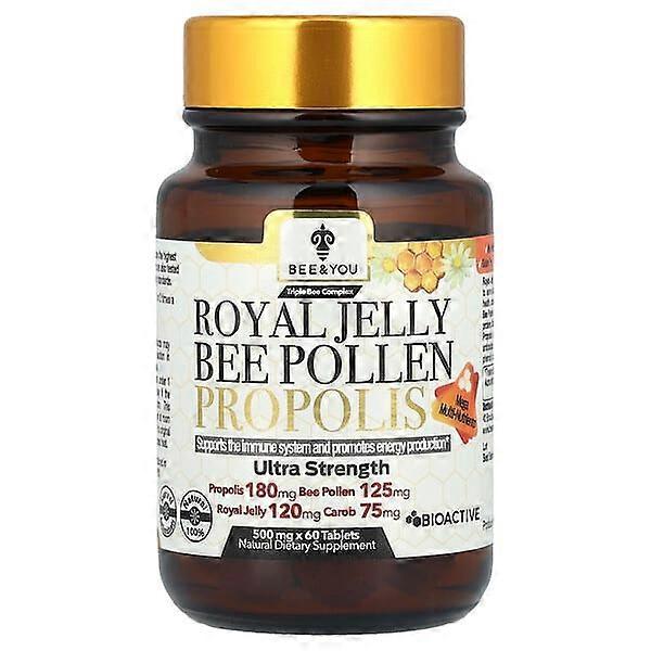 Bee & You, Royal Jelly Bee Pollen Propolis , 60 Tablets