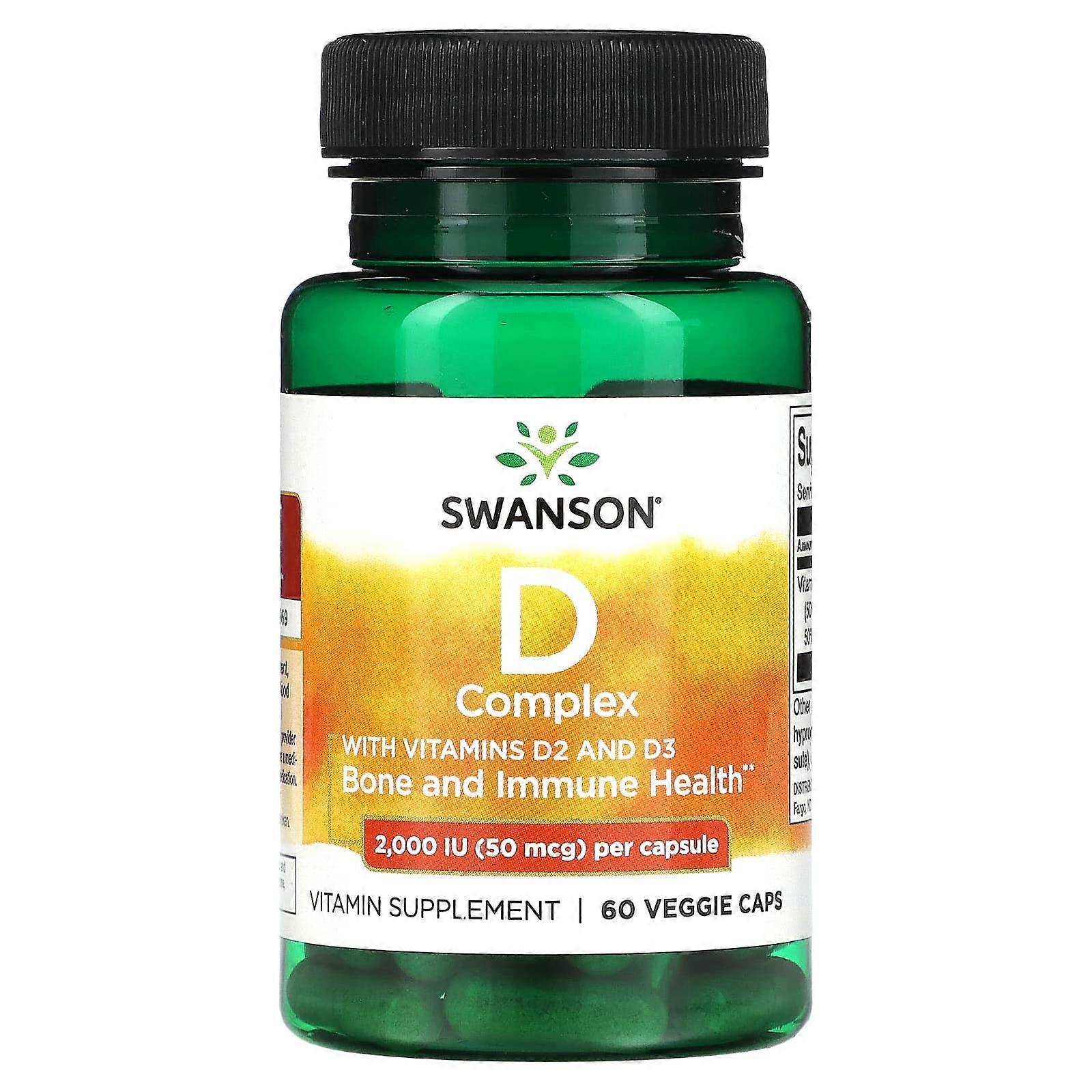 D Complex With Vitamins D2 and D3, 2,000 IU (50 mcg) , 60 Veggie Caps