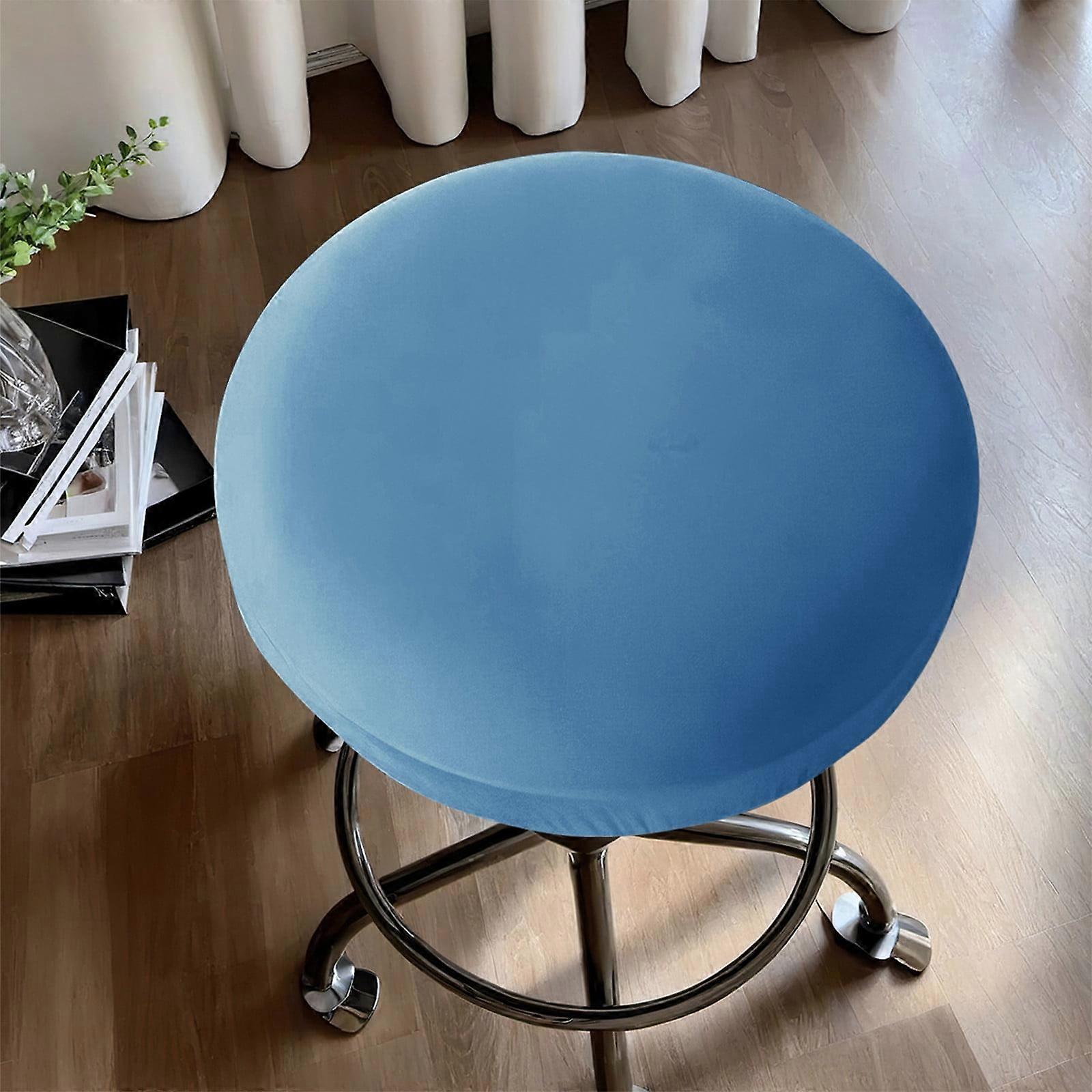 Hohaski Solid Color Elastic Milk Silk Round Stool Cover - Upgrade Your Space with Soft and Versatile Bar Lift Chair Cover for Modern Decor!