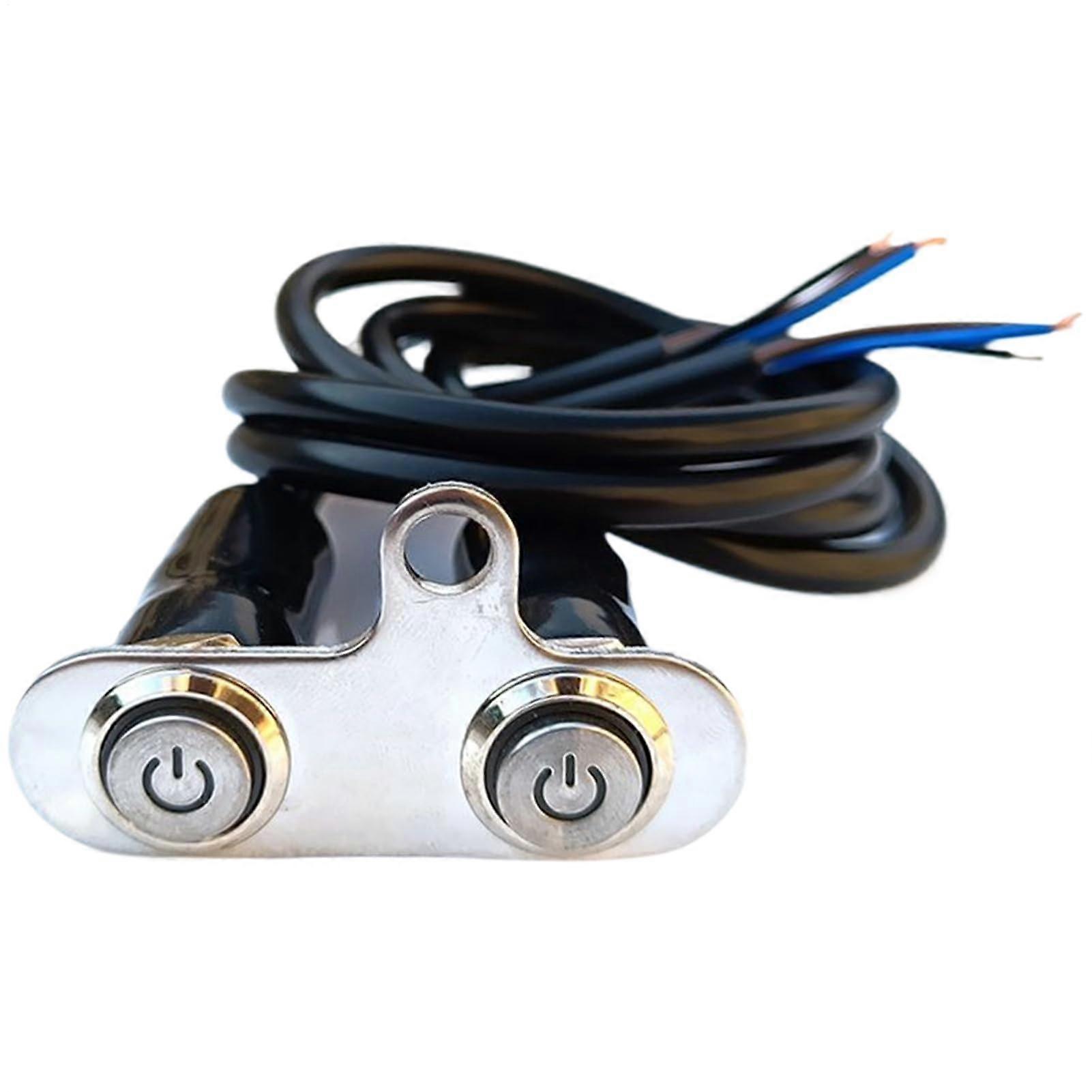 Motorcycle Handlebar Light Control Button Automatic Lock Headlight Button Waterproof Riding Lamp Controller Red