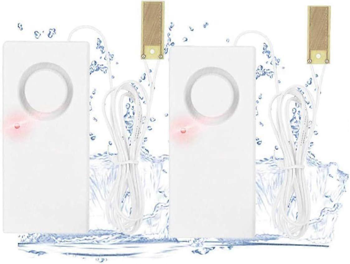 2 Pack Water Leak Detector - Overflow Detector with 120dB Siren - Battery Operated for Home Use