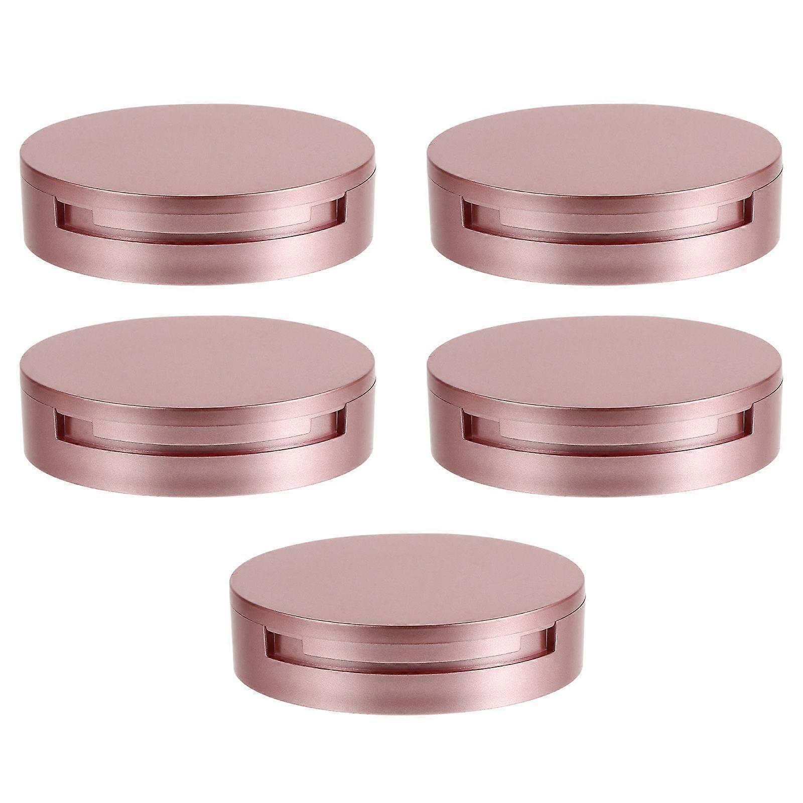 5Pcs Double Layer Eyelash Packaging Circle Box with Mirror Eyelash Storage Case