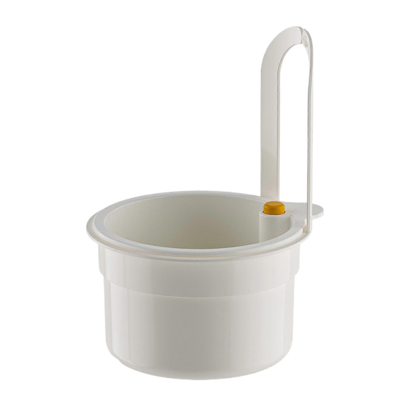 Drain Basket for Kitchen Sink White, Draining Colander for Leftovers, Waste Rack Trash Catcher, For Dorms and Apartments