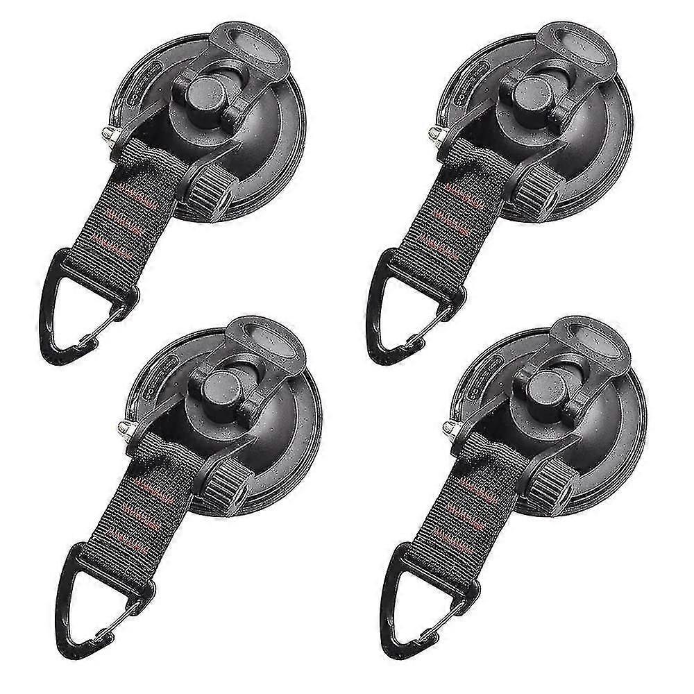 4 Pieces With Hooks Upgraded Car Camping Tie Down Suction Cup Camping Tarp Accessory With Securing Hook FT