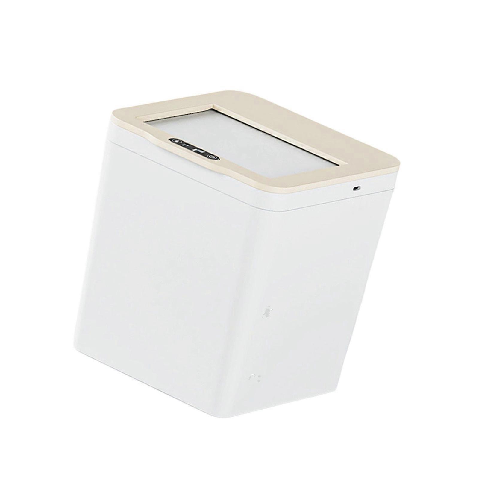 Portable Motion Activated Desk Storage Touchless Lid Storage Solution for Home Car  White