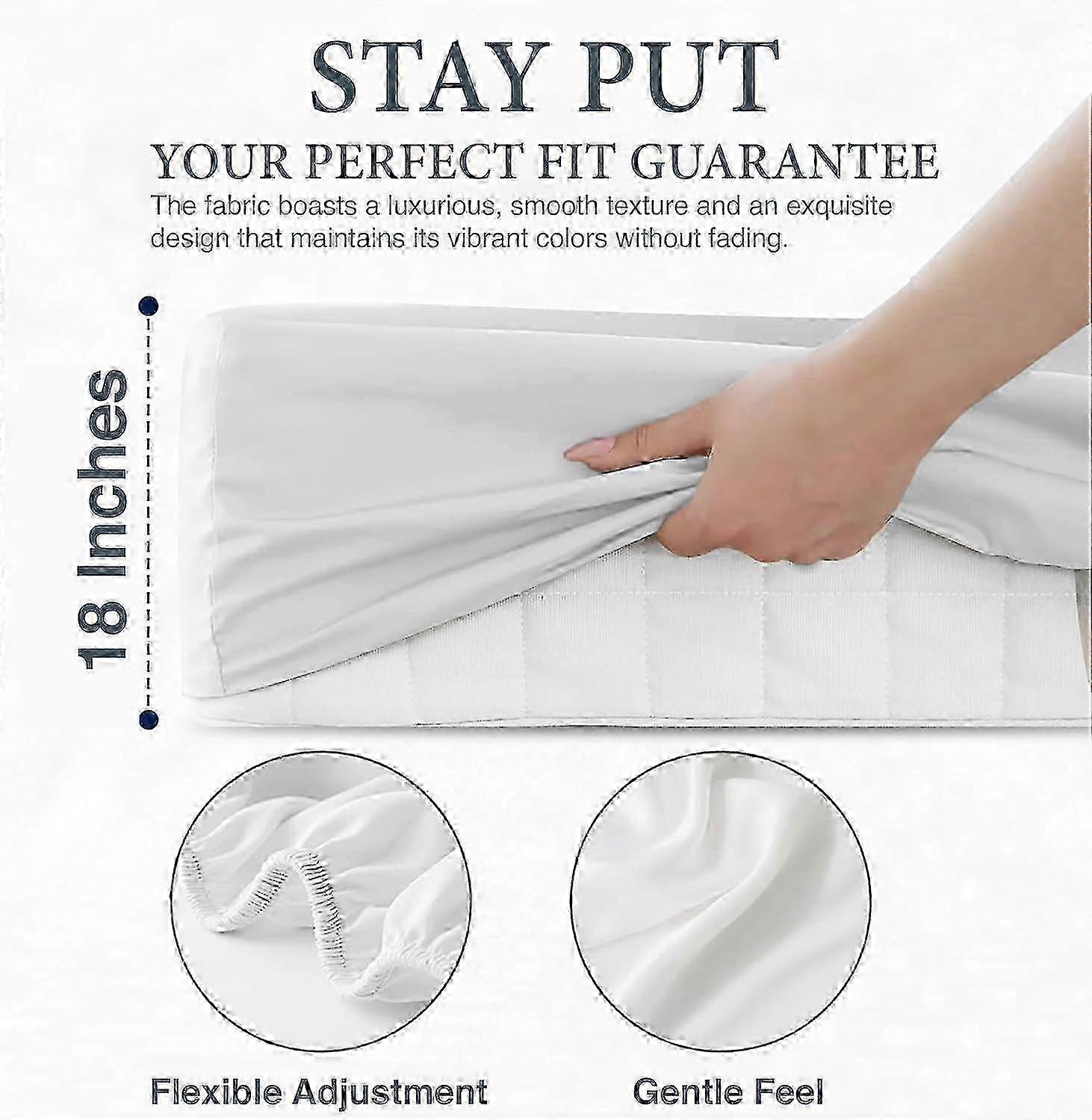 Enhanced Comfort with 4-Piece Egyptian Cotton Bed Sheets - Fits Mattresses with Deep Pockets up to 16Queen Size