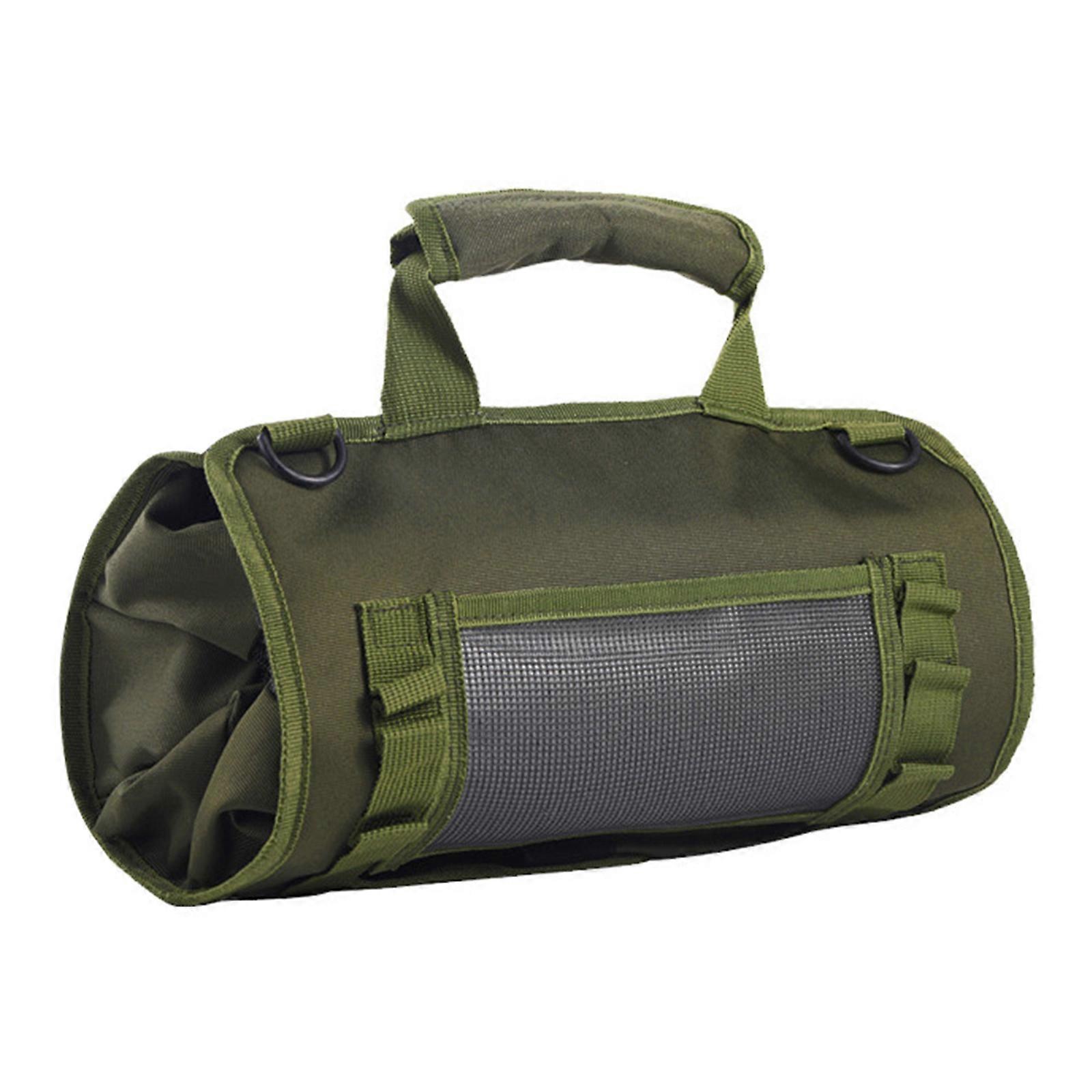 Professional Roll Up Tool Bag With Reinforced Nylon Fabric Adjustable Strap For Contractors And Home Improvement Multicolor