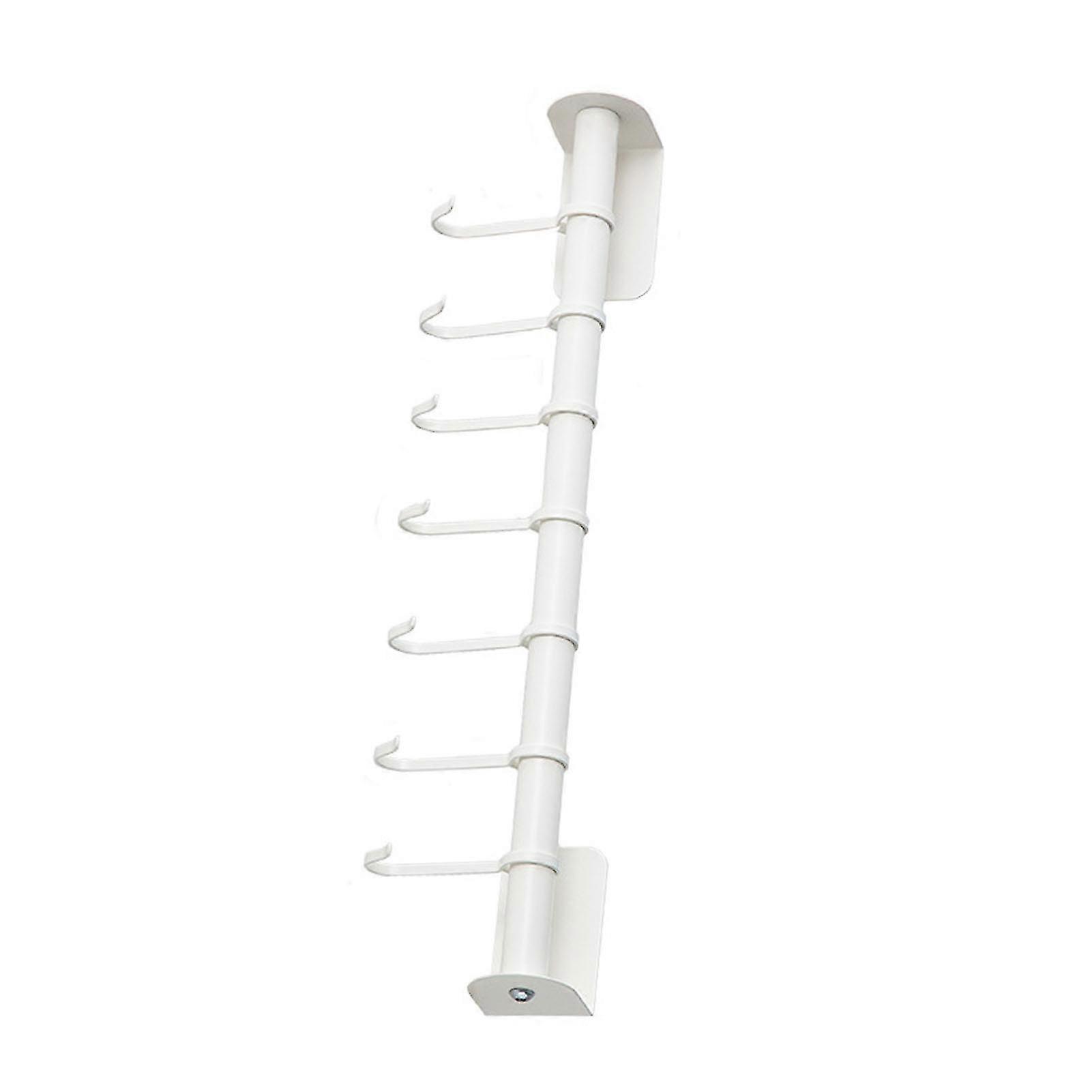 Adjustable Sliding Hooks Kitchen Rail - No Drill Wall Mount Space Saving Utensil Organizer Tool