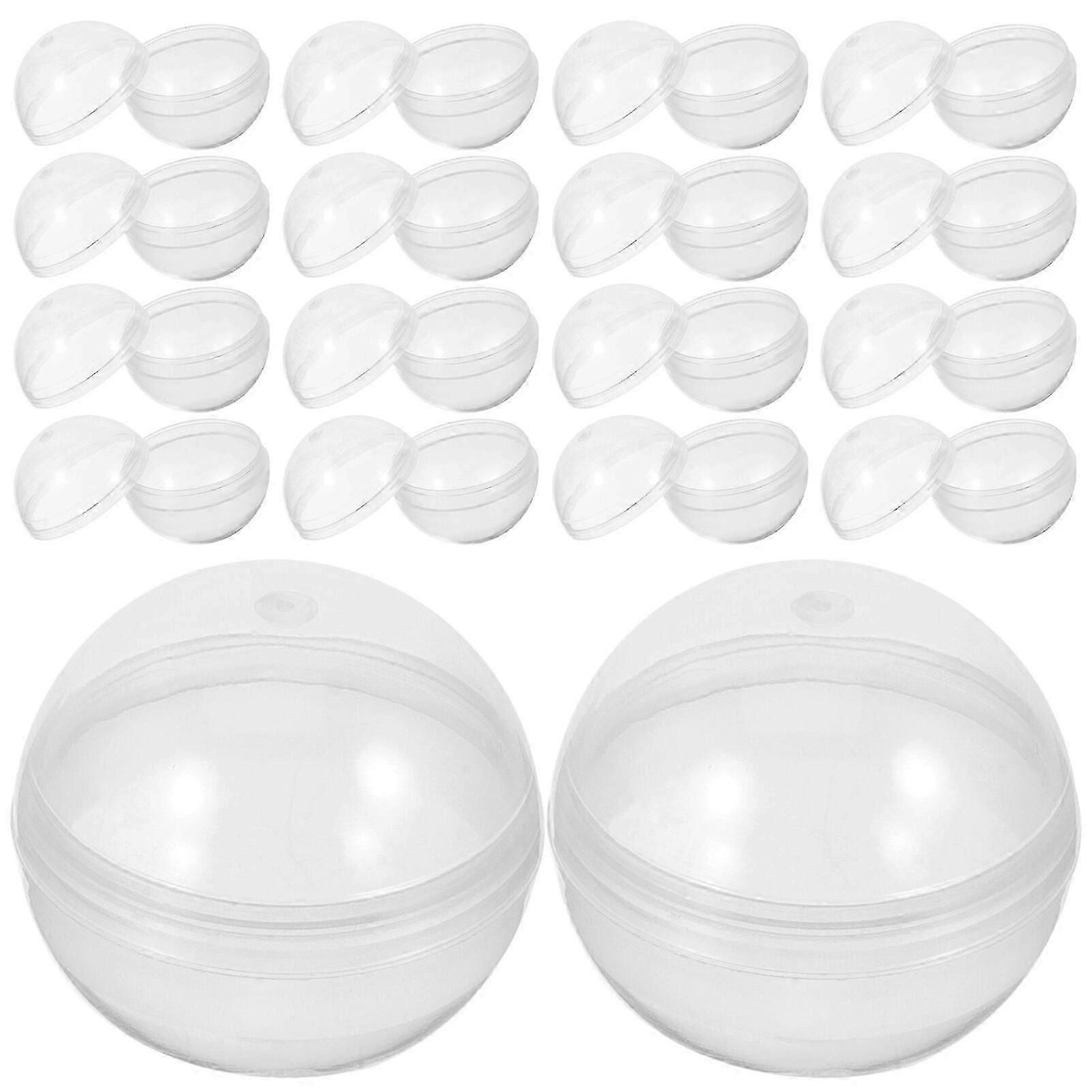 50pcs Plastic Transparent Balls Multi-purpose Twisted Round Balls Clear Fillable Grab Balls