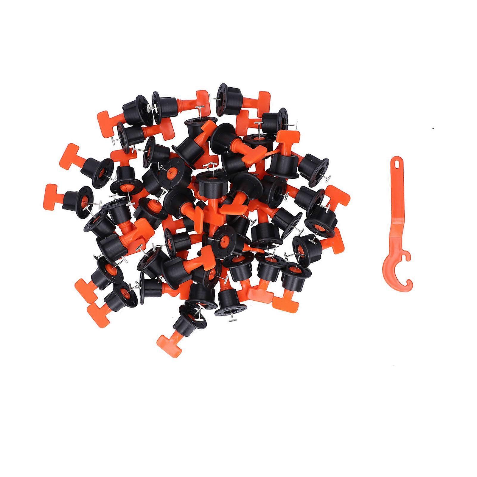 50Pcs Tile Leveling System Kit Reusable Tiles Leveling Systems with Wrench for Floor