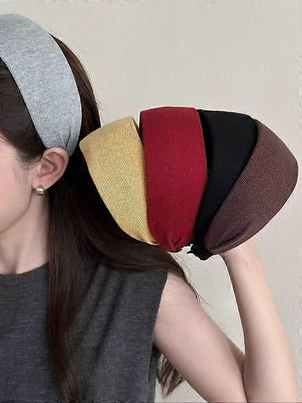 5 db-os őszi-téli kötött széles hajpántok, magas koronás, csúszásmentes fejpánt szett mindennapi használatra, sminkelésre, partikra, divatkiegészítőkhöz