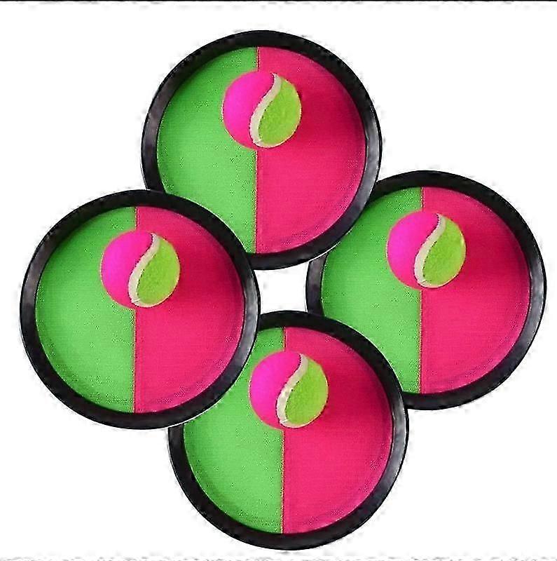 Catch Ball and Toss Game21cm,Disc Throwing Game Paddles Balls Throwing and Catching, 4 Paddles and 2 Balls, Sports Game, Beach Racket, Party, Gifts