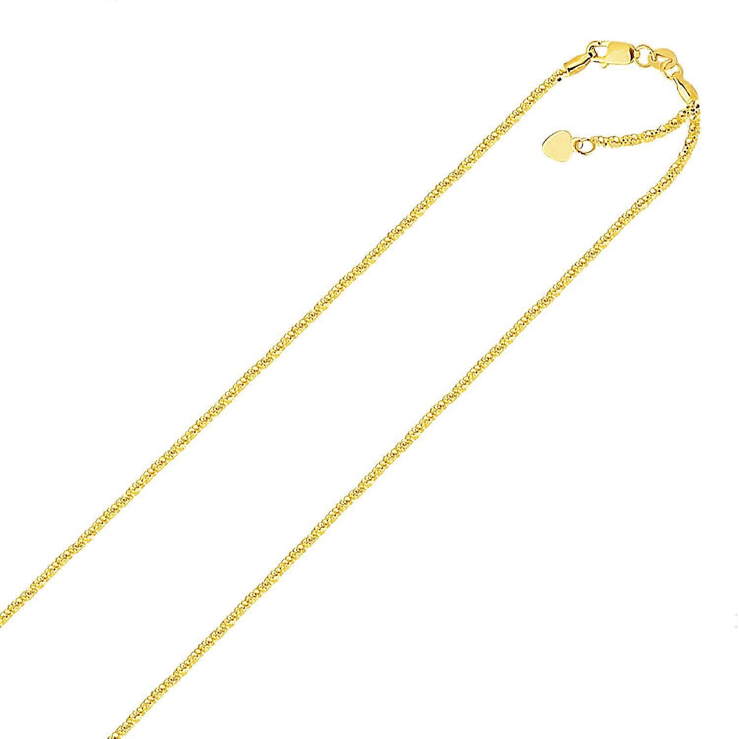 10k Yellow Gold Adjustable Sparkle Chain 1.5mm