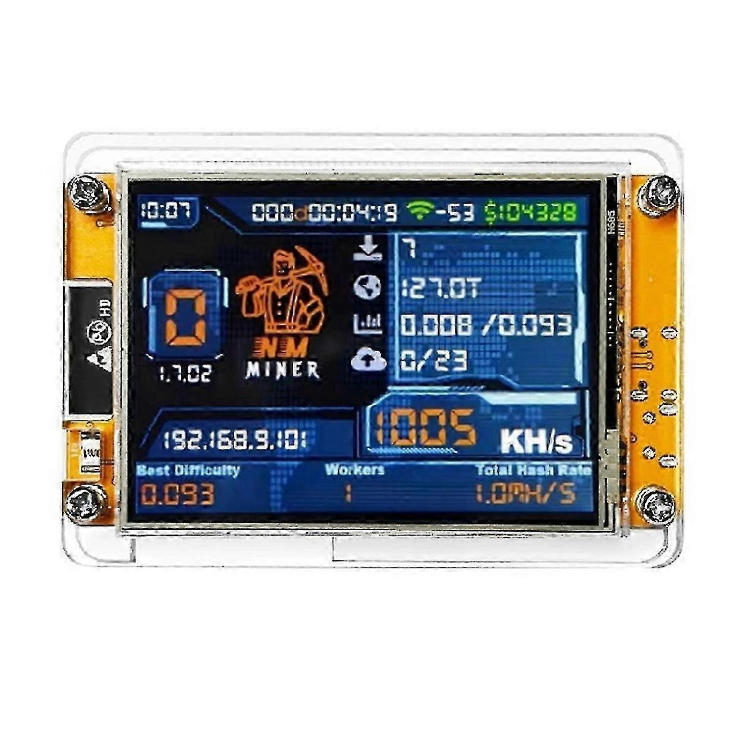 NMMiner NerdMiner V2 Hashrate 1000KH/S ESP32 2,8 tuuman älynäyttö Crypto Solo Lottery Bitcoin ESP32-2432S028R DROOM