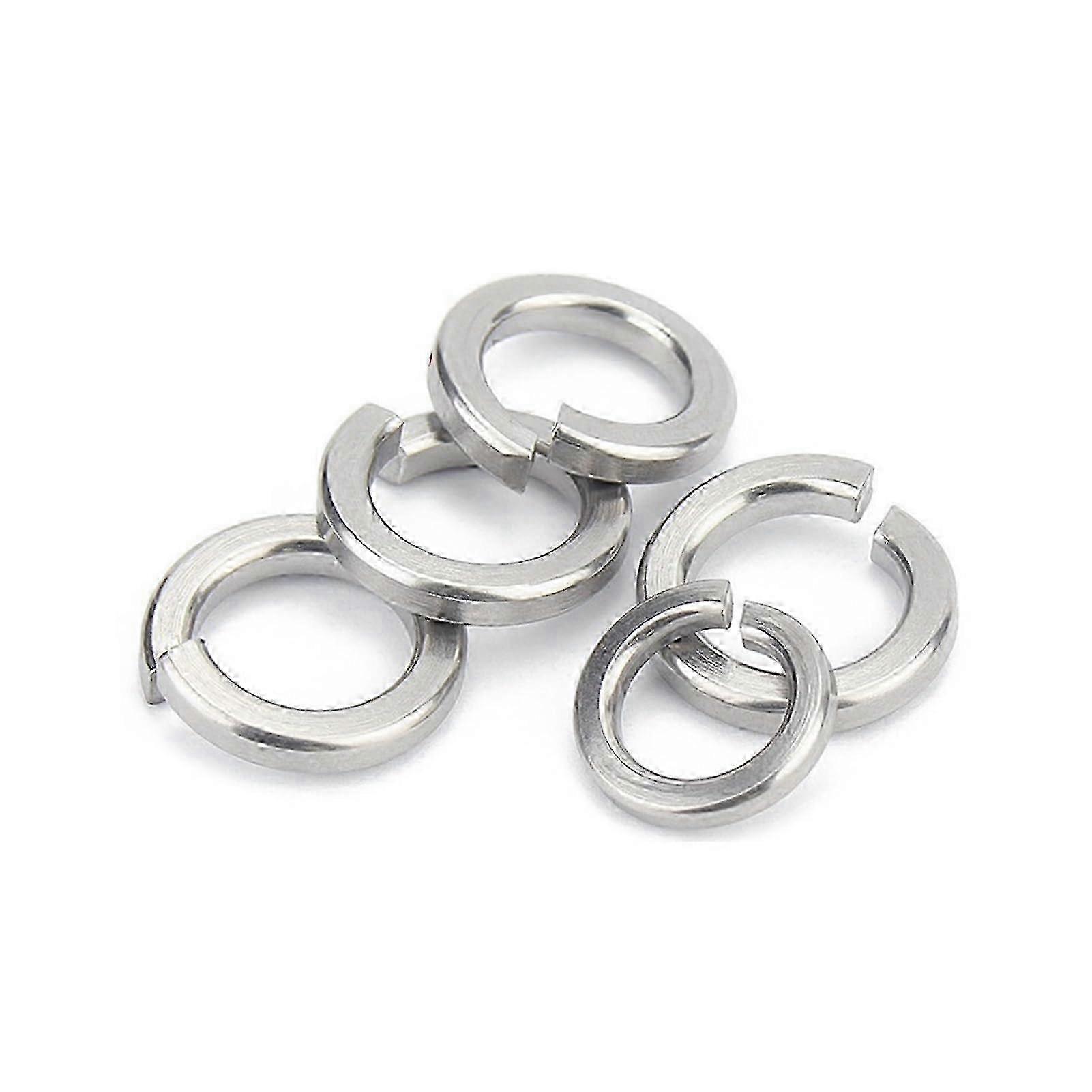 100 Pcs of Spring Split Lock Washers Elastic Gaskets in Various Sizes M1.6 to M24, Made from A2 Stainless Steel, Suitable for Specific Brand