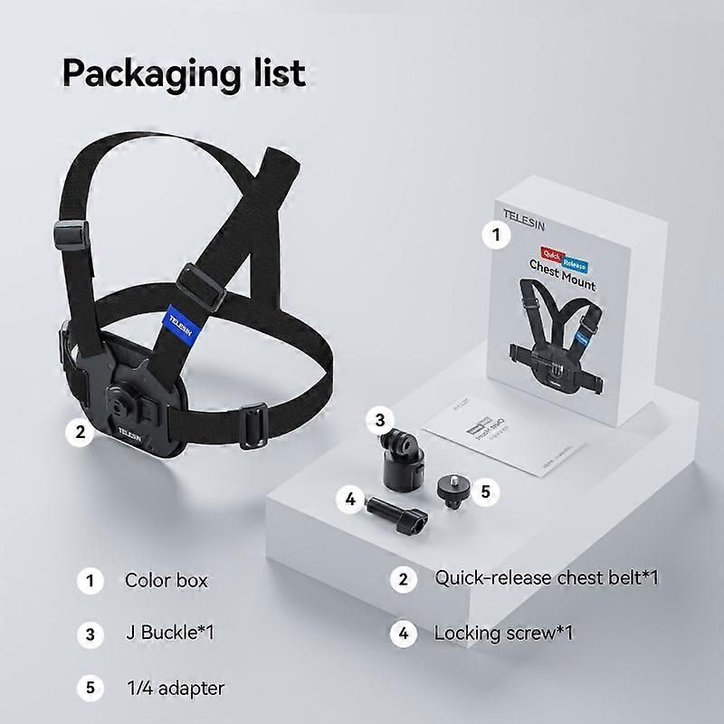 Quick Release Chest Harness for Action Cameras