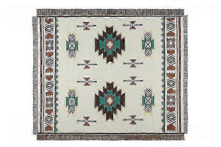 Ethnic Style Blanket, Geometric, Aztec Pattern, Navajo Blanket1pcs-white