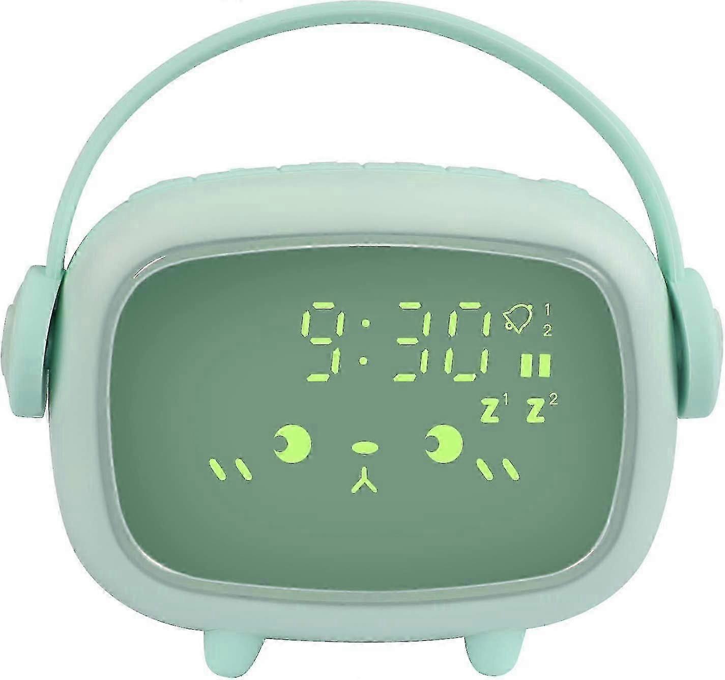 Alarm Clock For Kids,cute Wake Up Digital Alarm Clock 2 Alarms Volume Adjustable Multifunctional Timer Countdown/snooze/voice Control Rechargeable Clo