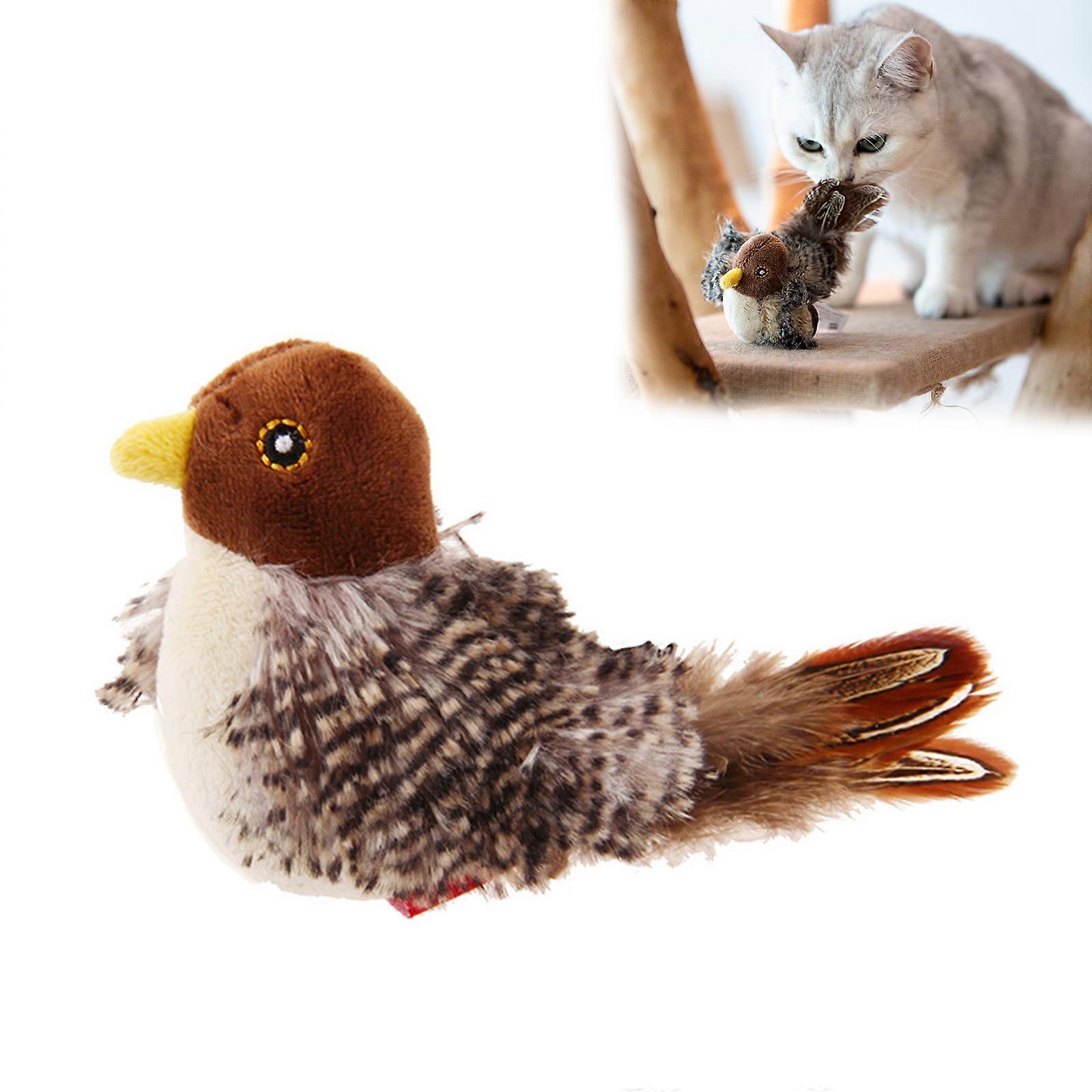 Interactive Chirping Bird Cat Toy with Flapping Wings, Pets Chirping Bird, Simulated Chirping Bird Cat Toy