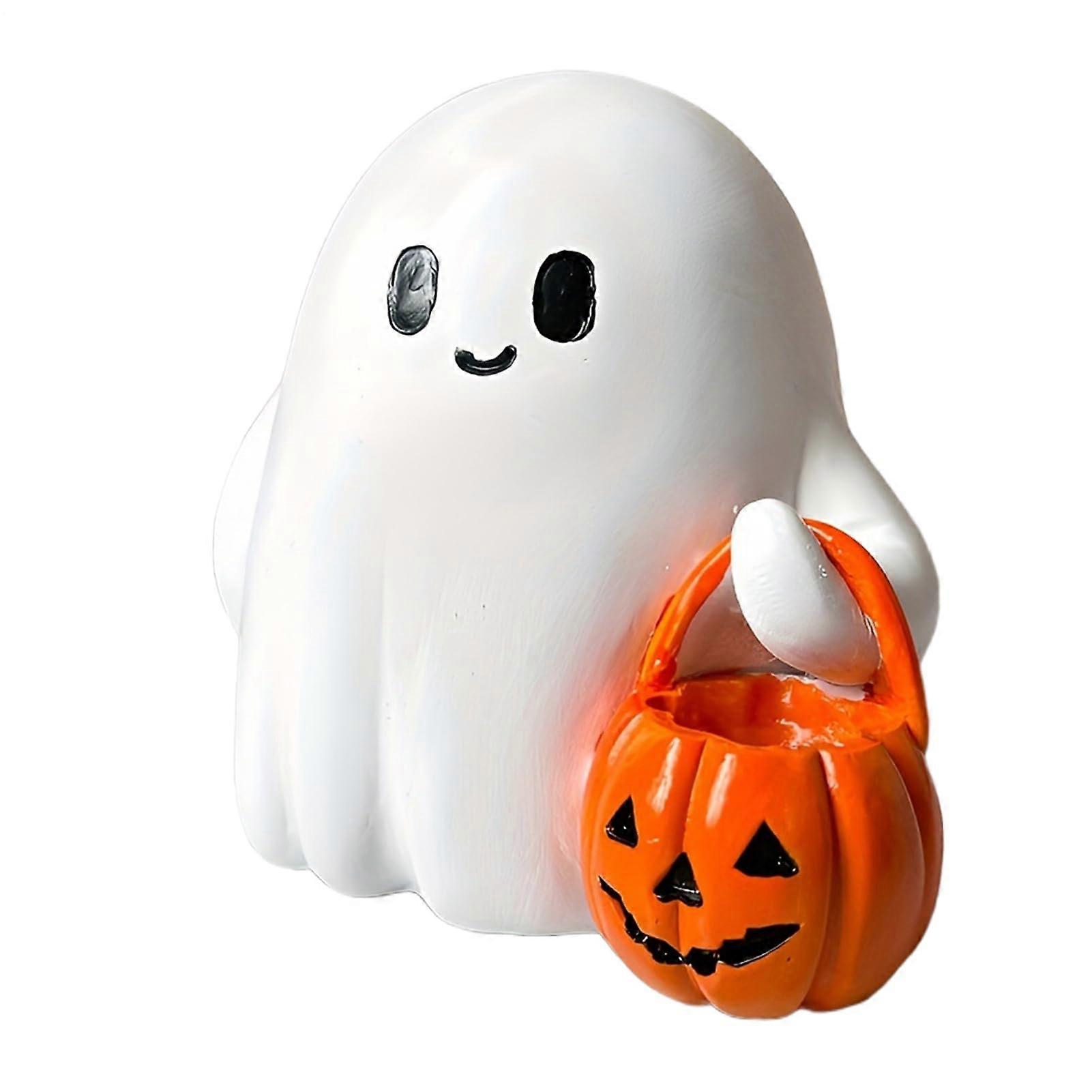 Halloween Table Lamp, Pumpkin Ghost Decor, Night Light, Reading Corner Desk Accessory, Not Shining