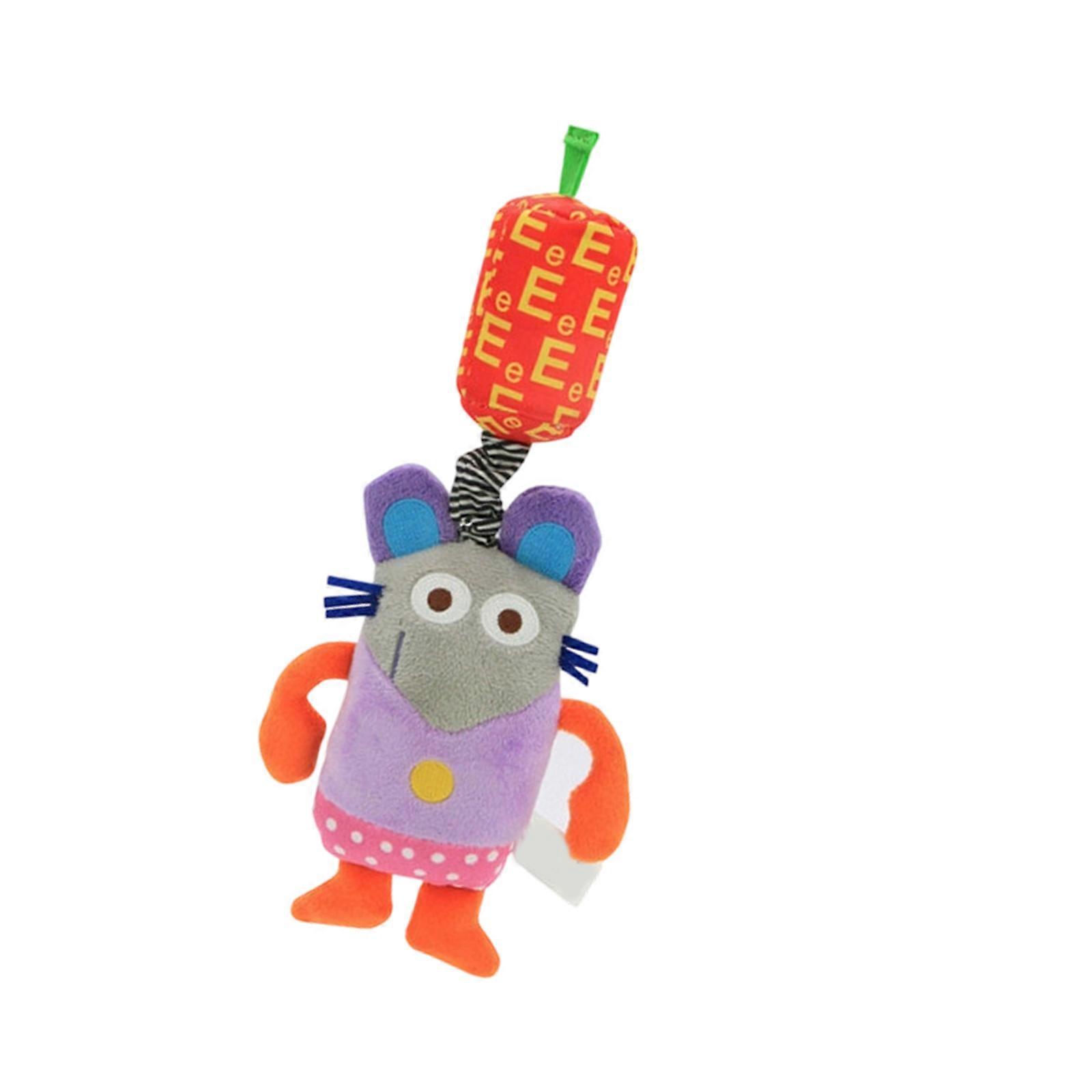 Soft Plush Animal Mobile Crib Hanging Toy For Nursery Early Learning Interactive Pendant for Infant Visual Stimulation Multicolor