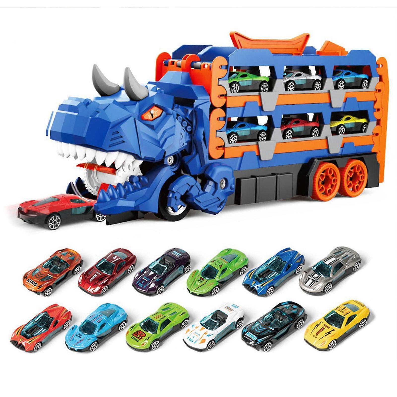 3-in-1 Dinosaurus Kuljetusauto 12 Valo- ja Äänivalolla Opetuslelu Lapsille