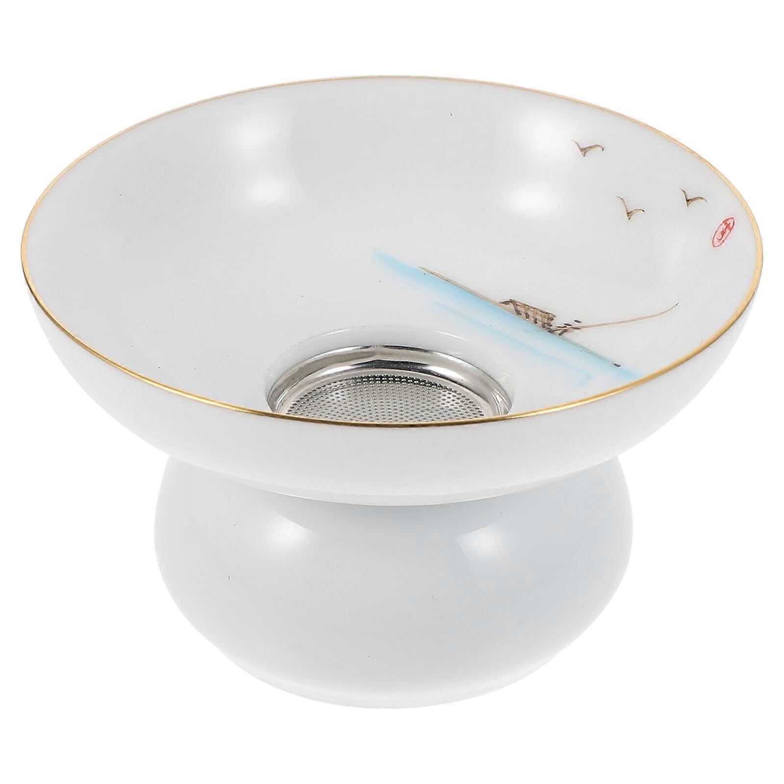 Tea Strainer Filter with Support Stand Home Office Ceramic Tea Infuser