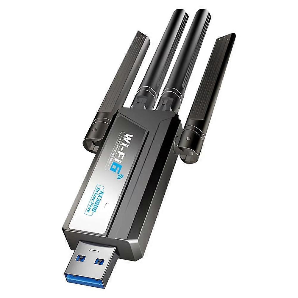  3000Mbps WiFi 6E Wireless Network Card Dual Band 2.4G/5GHz USB 3.0 Receiver Dongle WiFi Adapter for Win 10/11