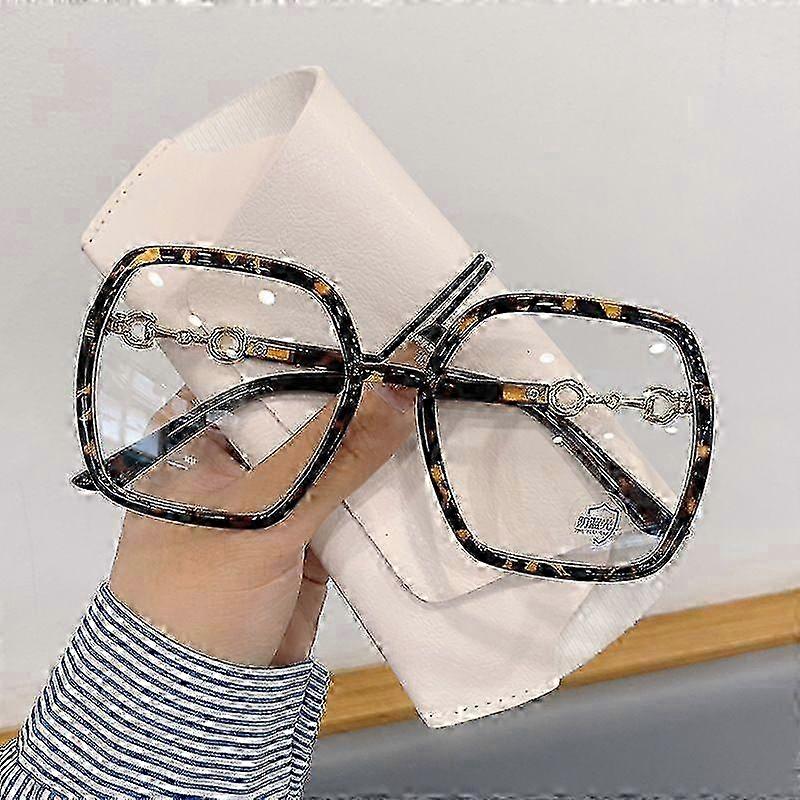 f Oversized Reading Glasses for Women, Extra Large Flat Light Mirror, Square Blue Light Blocking Reader (Color : Tortoiseshell, Size : 1