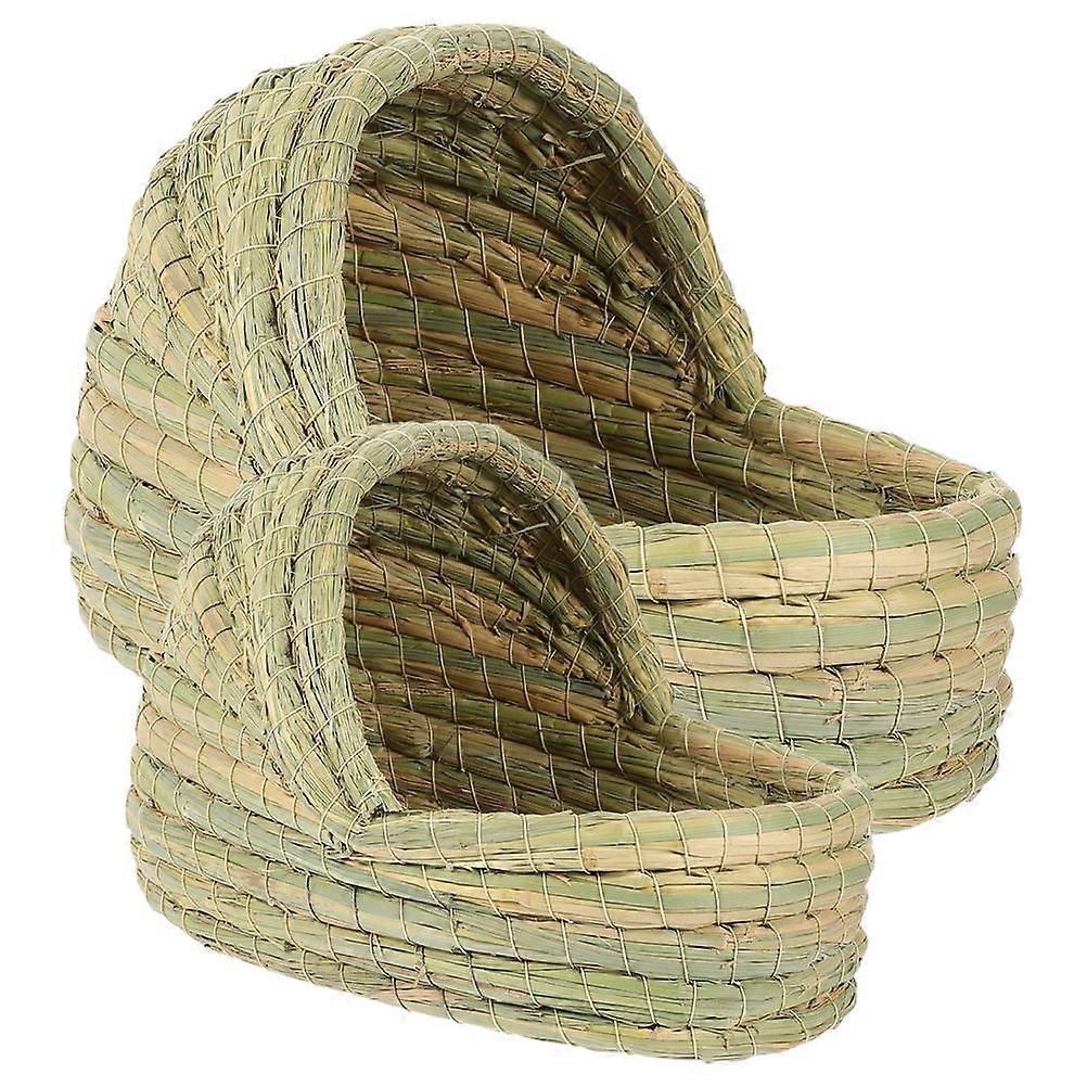 2PCS Chicken Coop Nest Chicken Sleep Nest Straw Slipper Shaped Chicken Coop