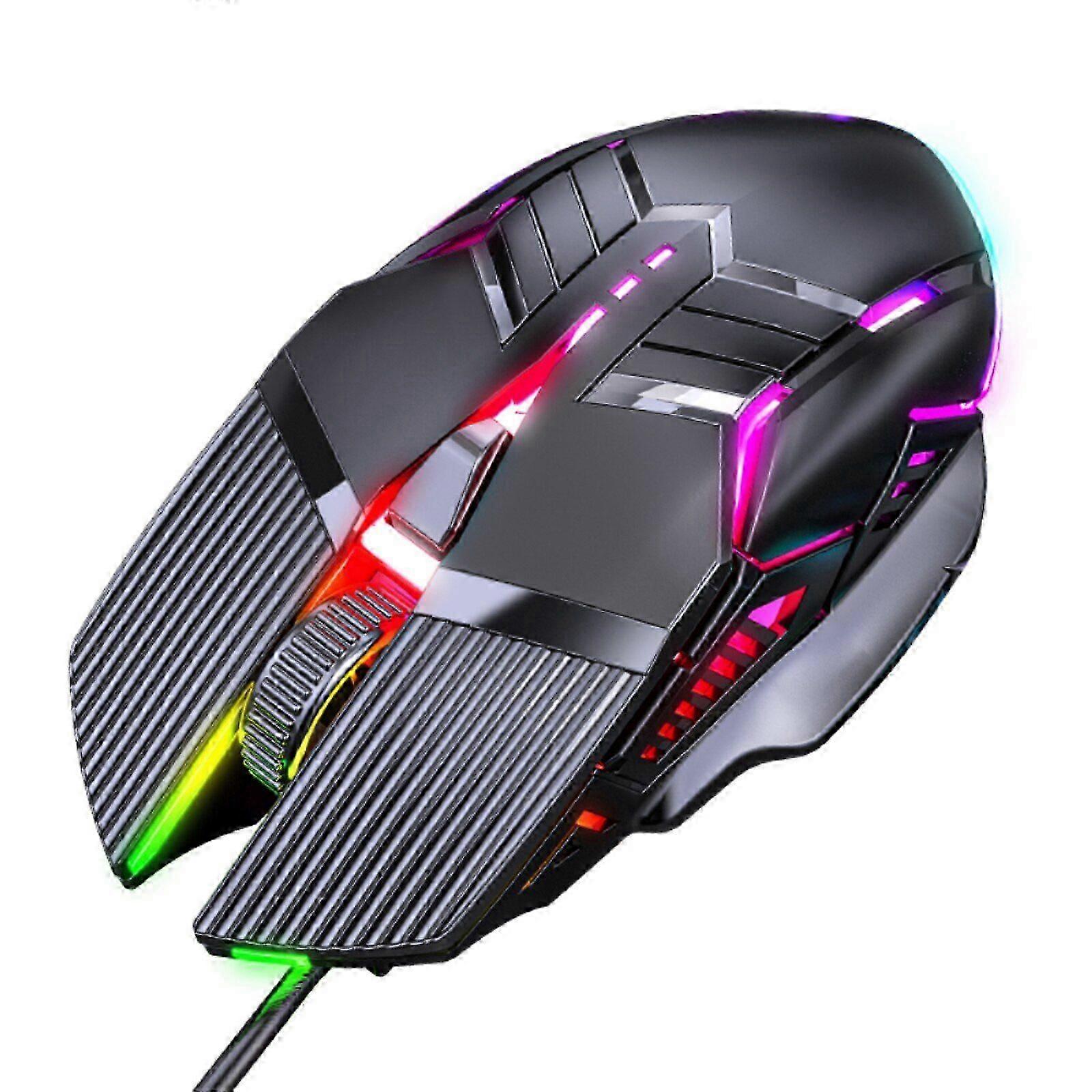 RYRA USB Gaming Mouse with RGB Backlight, 6 Buttons, and 3200DPI for Wired Computer Use