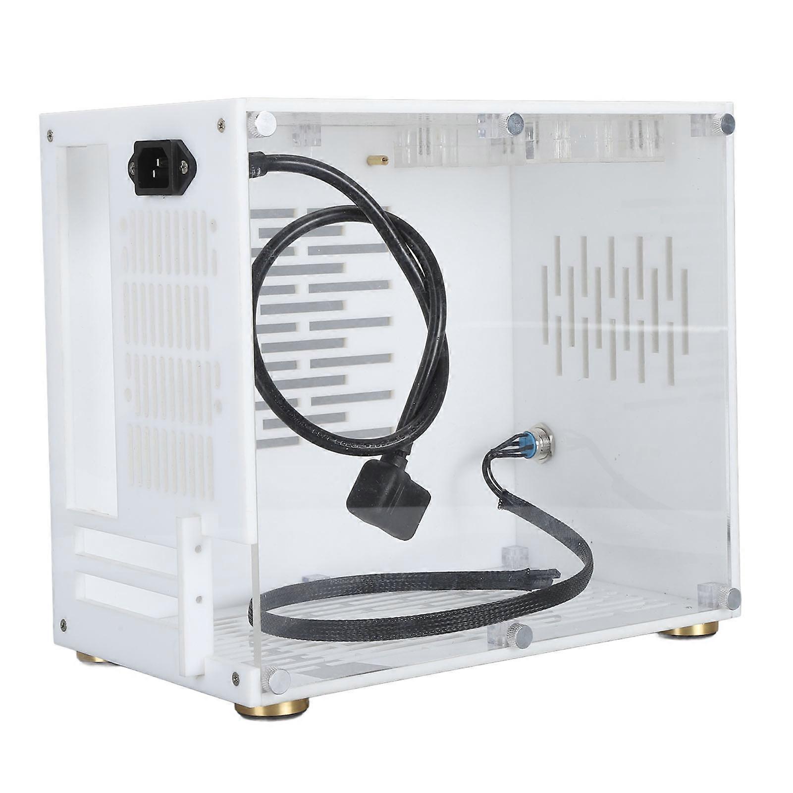 Mini ITX Computer Case Professional 360 Degree Open Type Acrylic Side Transparent DIY Gaming Desktop Computer Chassis 100‑240V