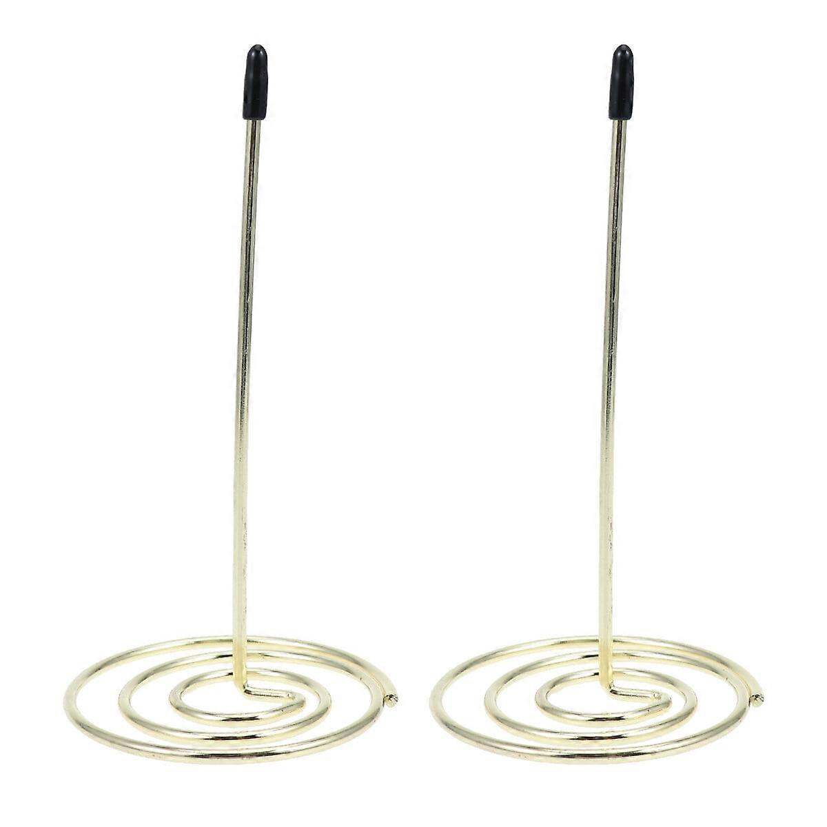 2 Pcs Golden Menu Summons Fork Invoice Document Notes Metal Needle Folder Storage Products for Office Home Kitchen