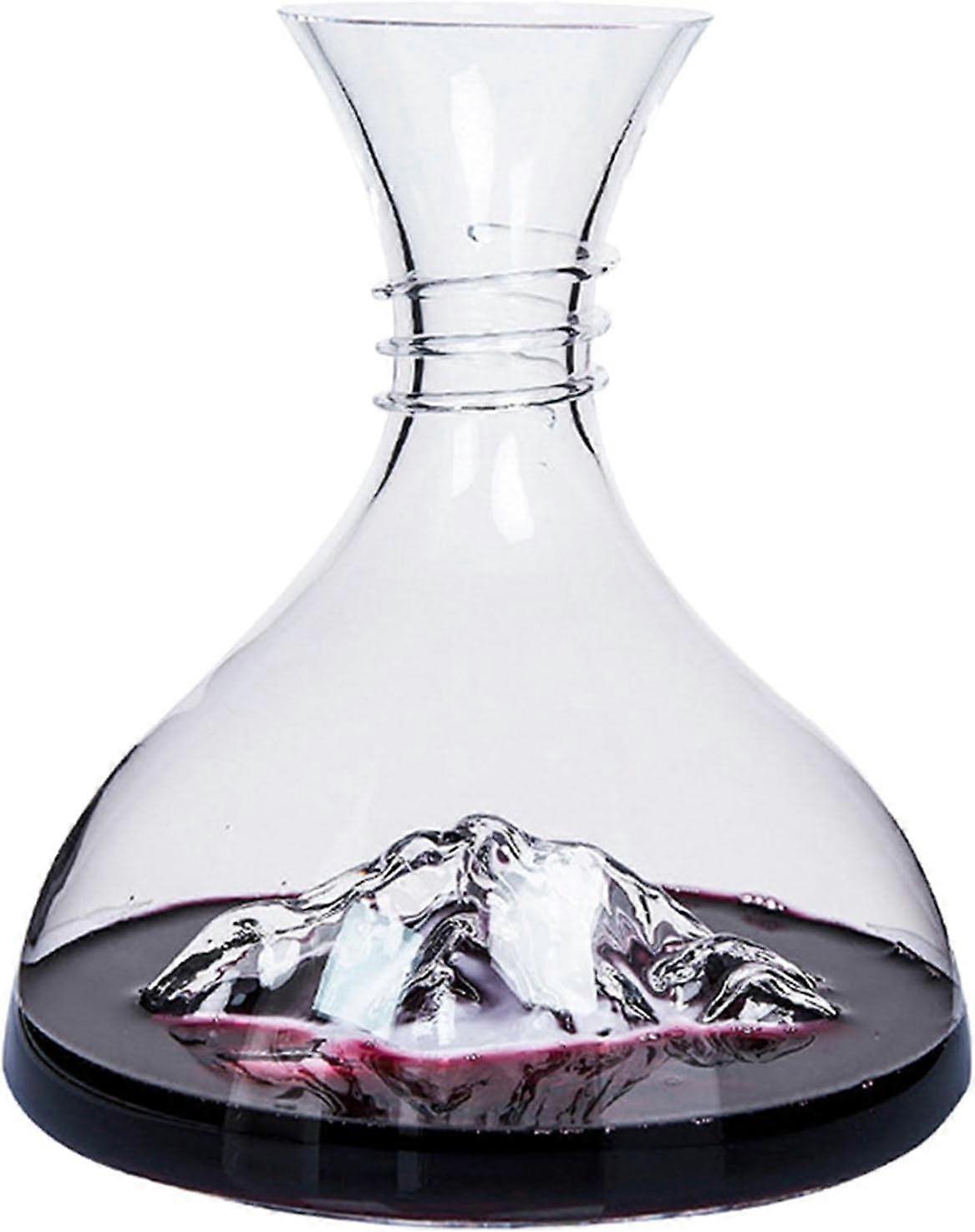 Wine Decanter Carafe with Separator for Aeration and Pouring, Glass Jug for Red or White Wine