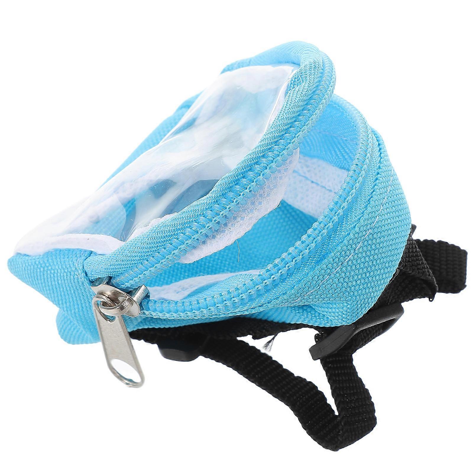 Mini Doll Backpack with Zipper for Doll Use with Sky-Blue Clear Bag