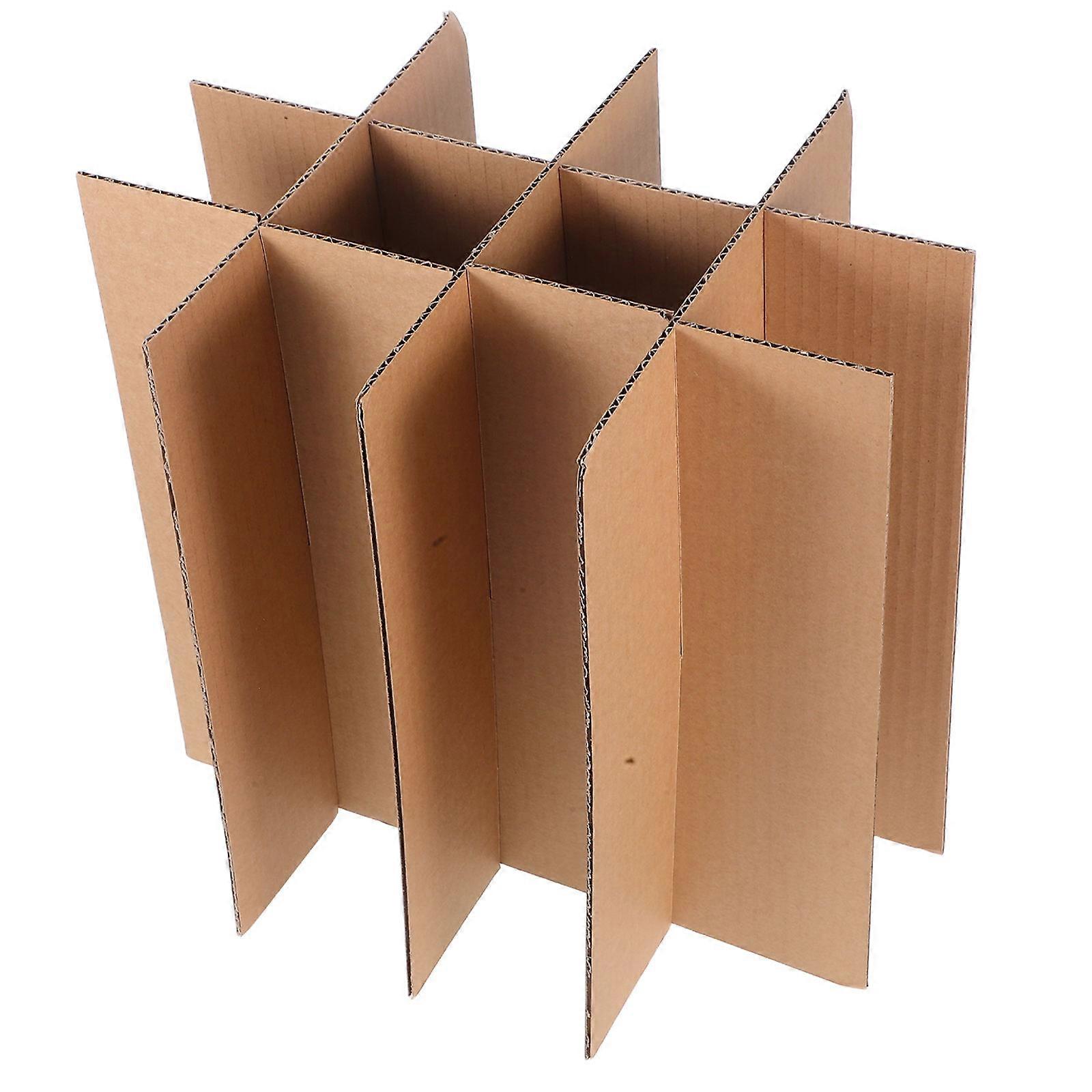 Cardboard Dividers for Packing Use Red Wine Paper Partition 5Pcs Durable Beige