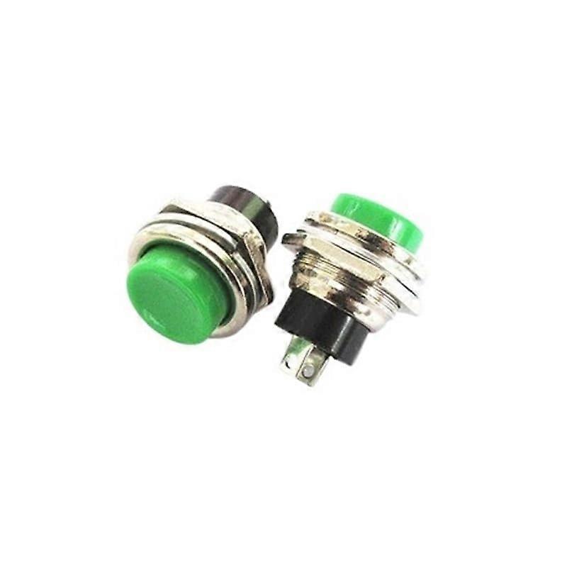 5PCS Push Button Switch 16mm Green Round Momentary Reset for DIY Electronics