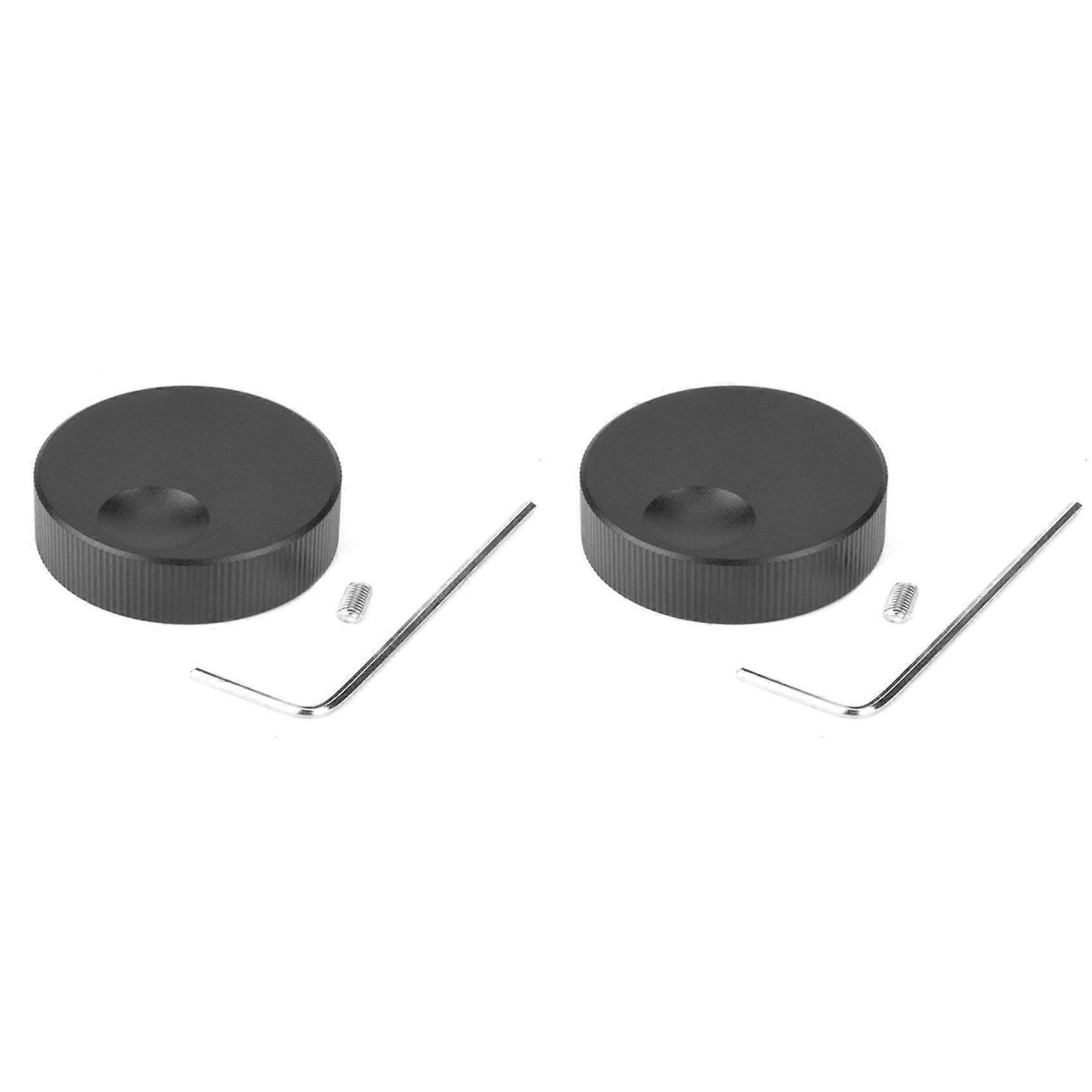 2X Matte Universal Convenient 32x13mm 6mm Hole Black Solid Aluminum Solid Volume Potentiometer Control Knob