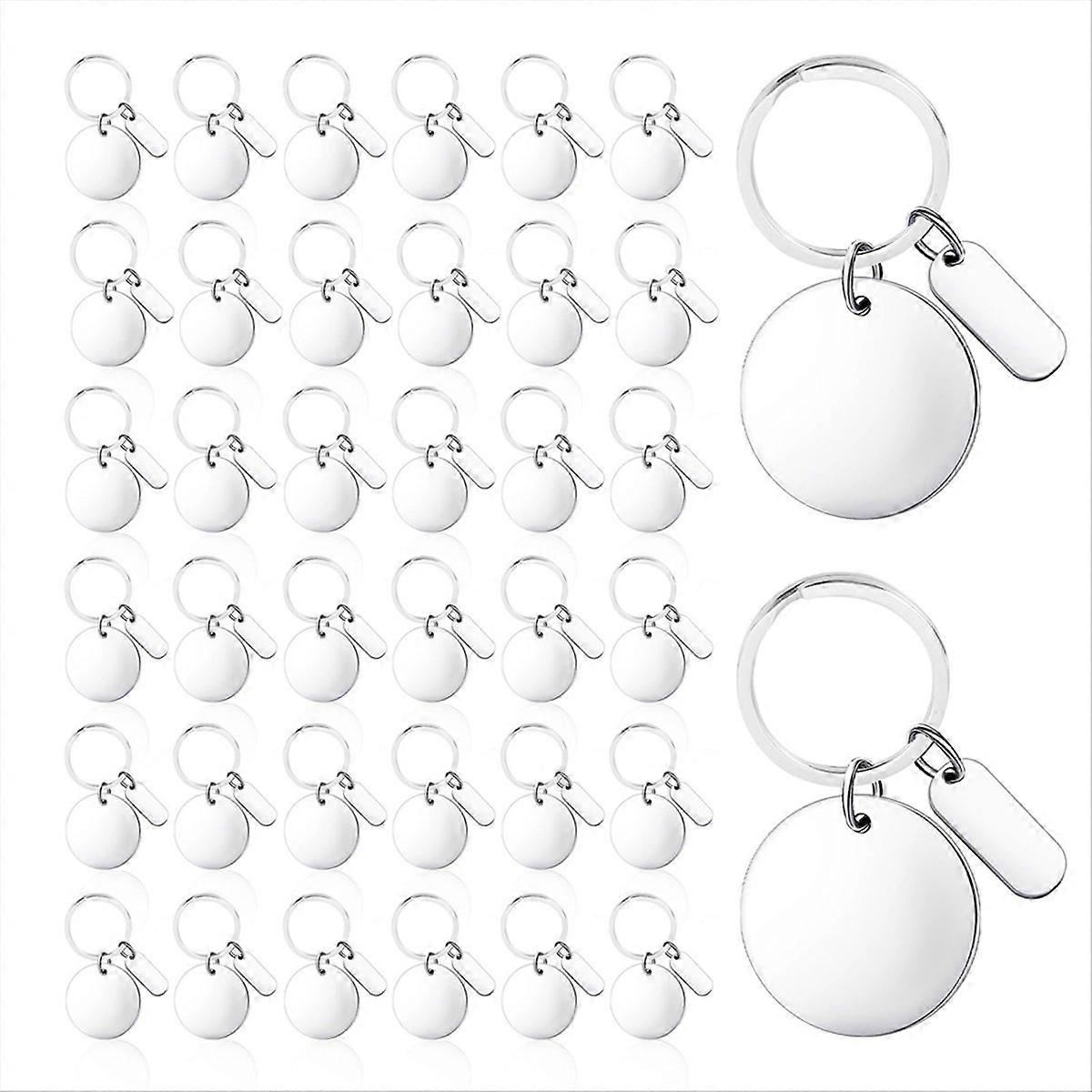 36 Pcs Engravable Metal Keychain Blanks Metal Blank