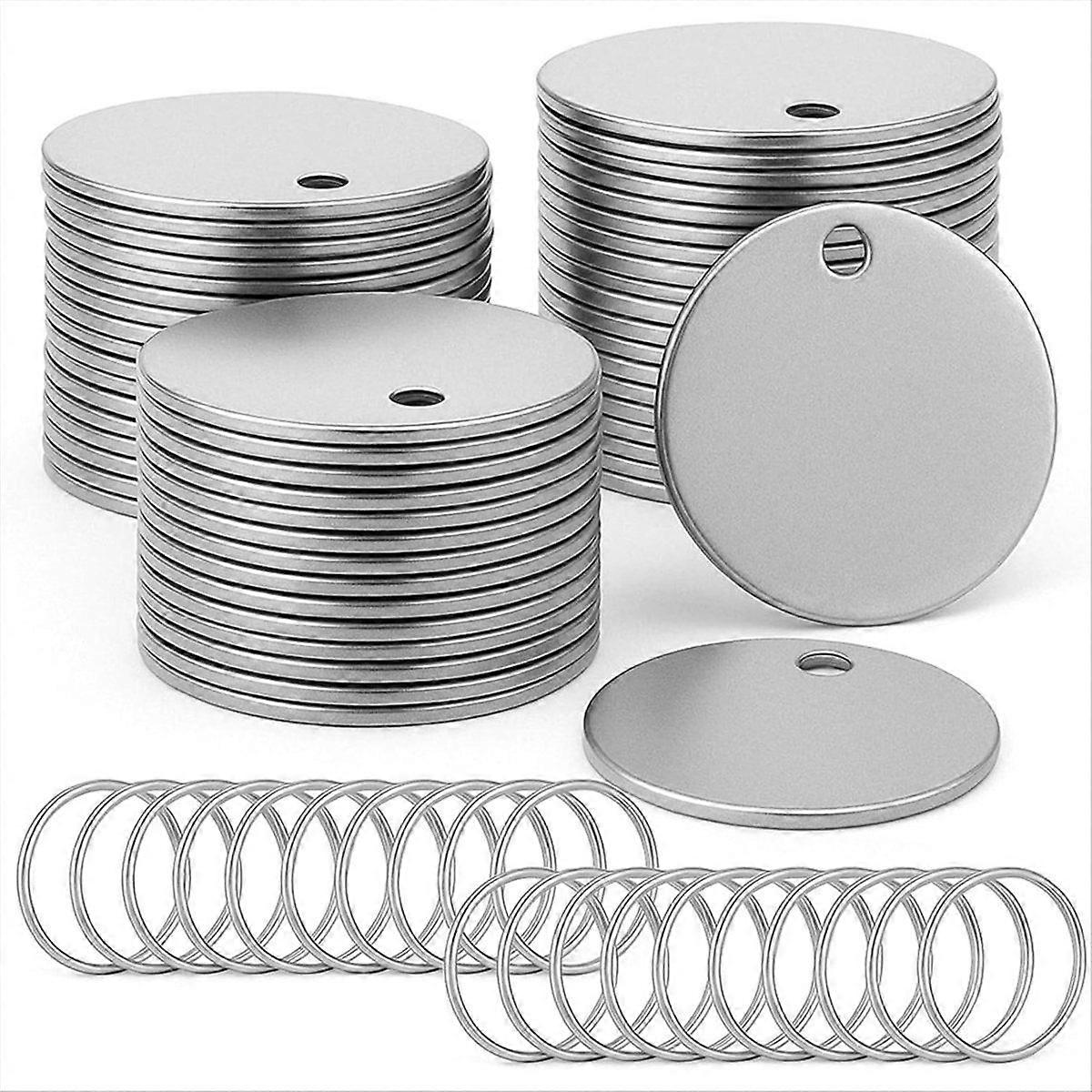 100 stk blanke hundemerker i metall for stempling av nøkkelbrikker i rustfritt stål for gravering, metallstempling Blan