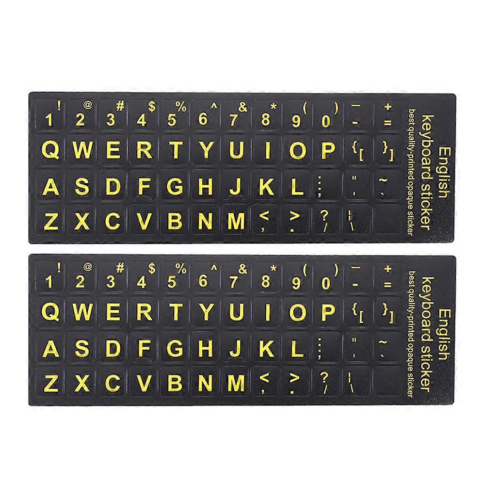 Computer Keyboard Stickers English Letters 2Pcs Waterproof and Dustproof