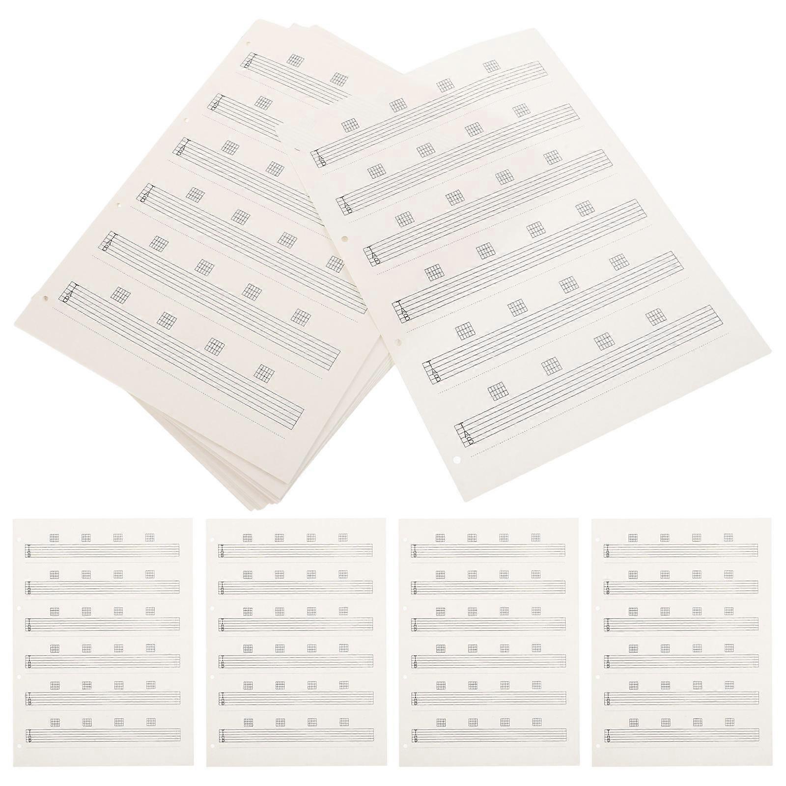 Blank Guitar Tab Paper for Home Use with 85Pcs Sheets