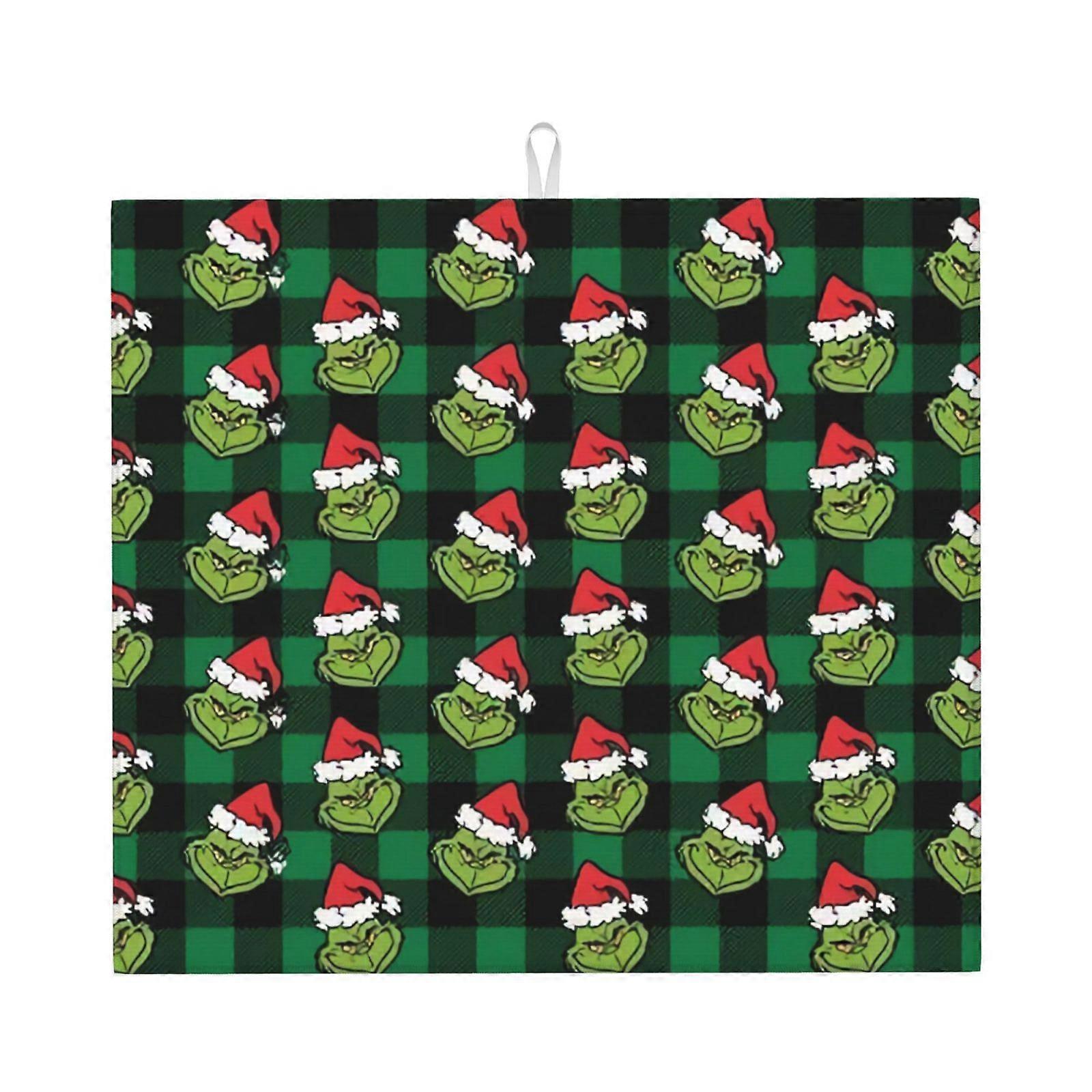 The Grin-Ch Dish Drying Mat For Kitchen Counter, Microfiber Dish Mat, Fast Absorbent Draining Pad