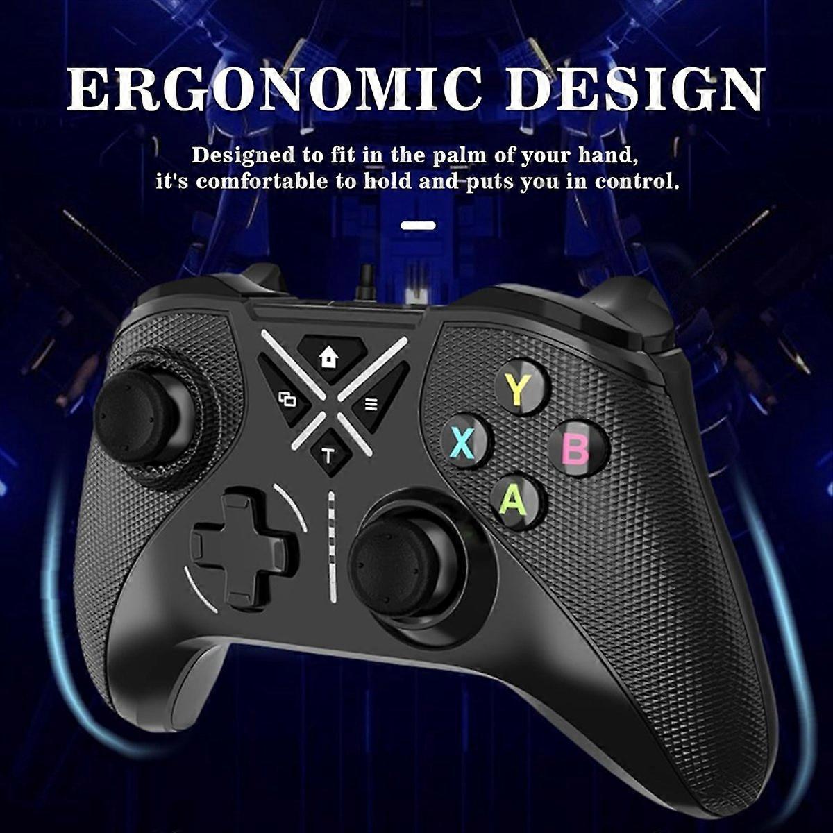 Wired Game Controller with Hall Triggers Joysticks and Turbo Function