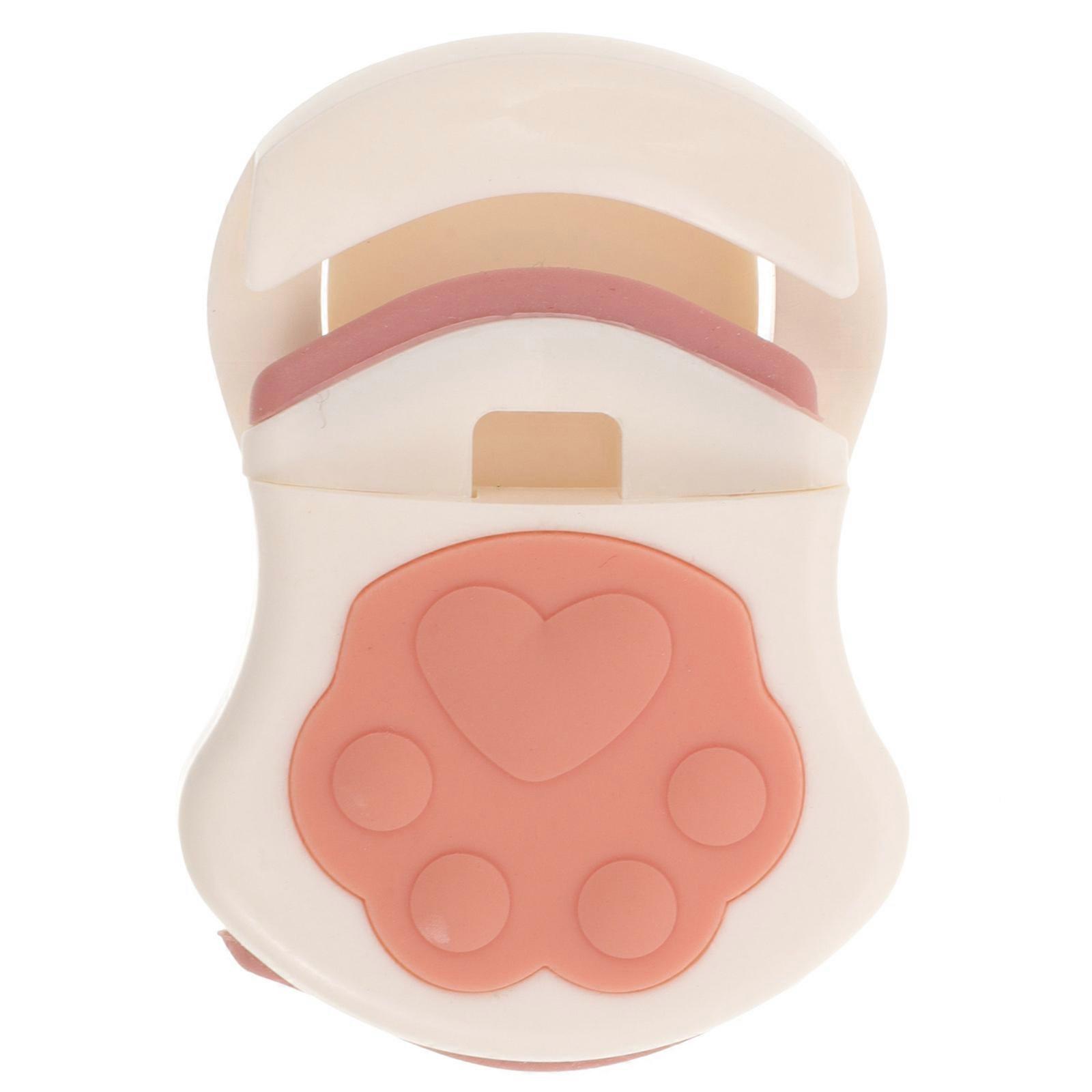 Portable Eyelash Curler with Cat Claw Design for Use at Home or Travel White