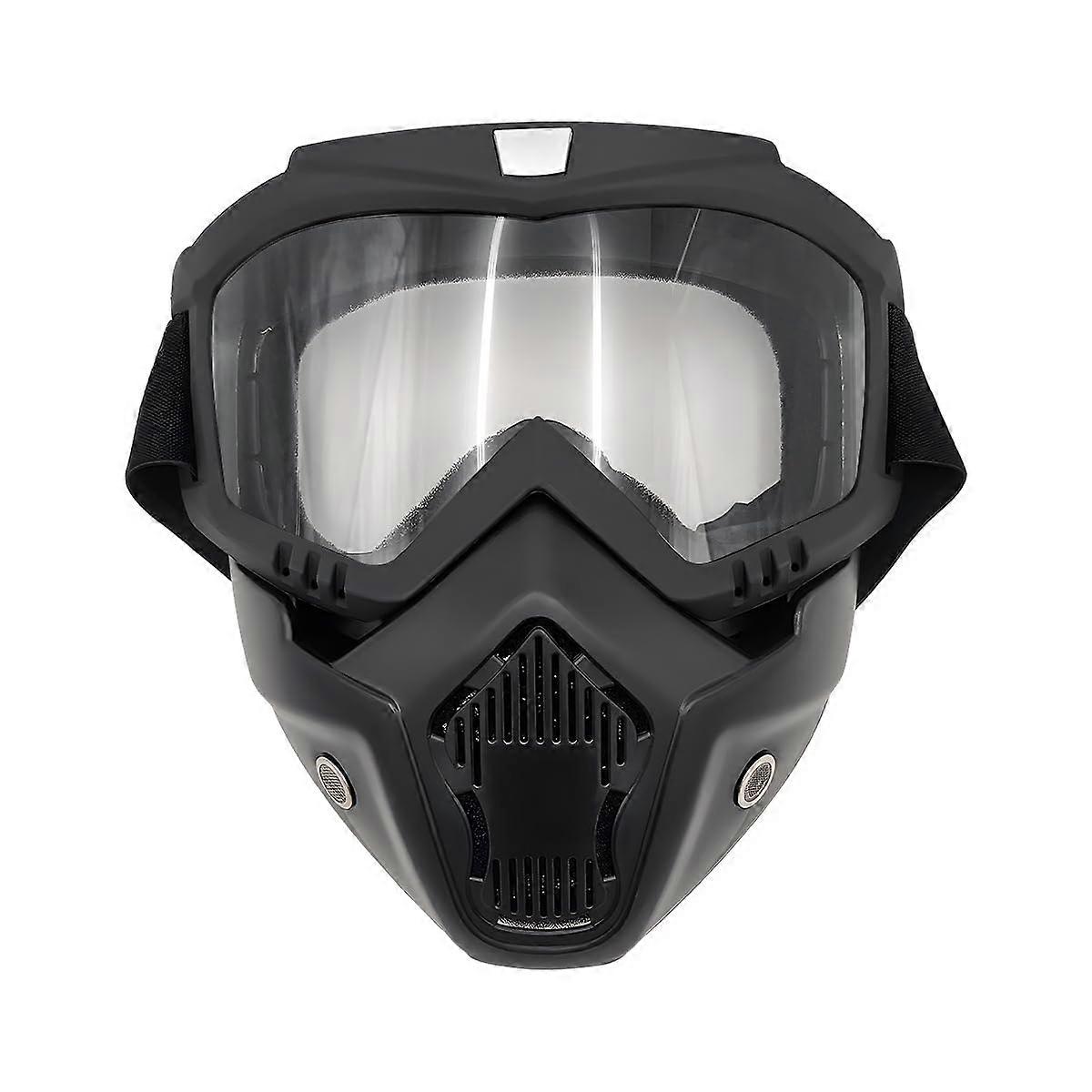 Motorcycle Helmet Goggles with Removable Face Mask, FogProof UV and Wind Protection for Riding
