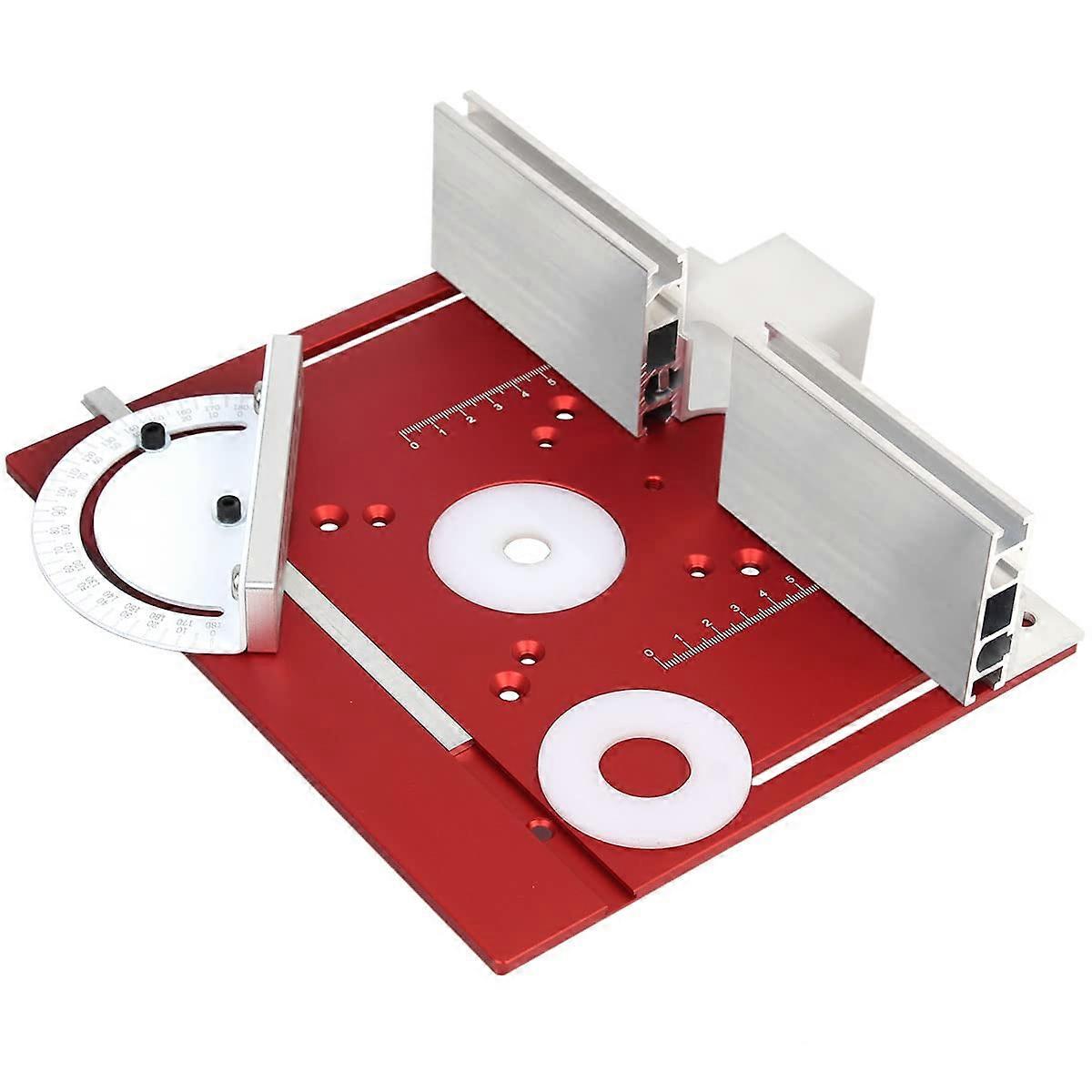 Router Table Insert Plate Aluminum CNC Machined with Fence for Woodworking MG054RD Red
