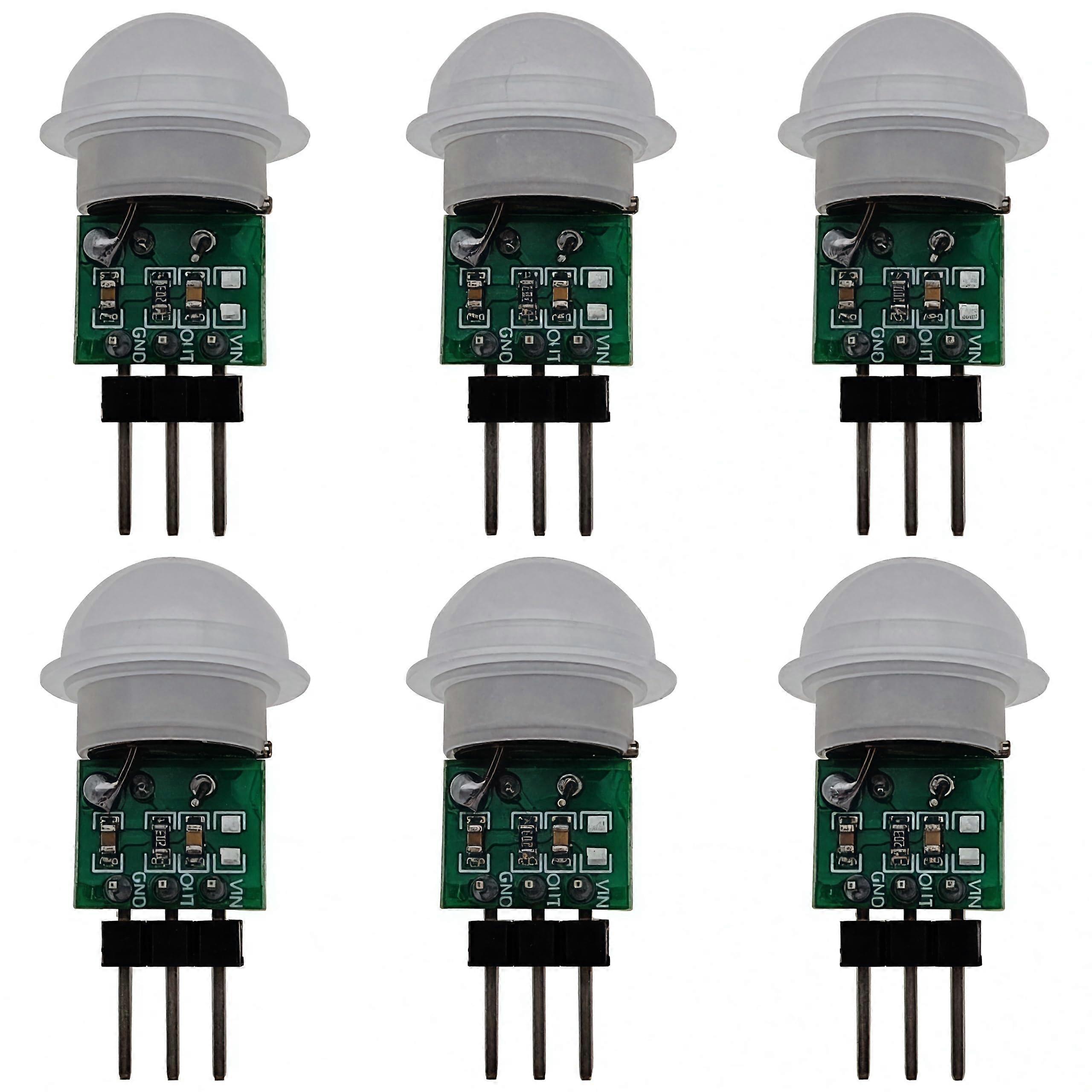6PCS AM312 Mini PIR Motion Sensor Module, Low Power Infrared Motion Detector for Arduino Projects