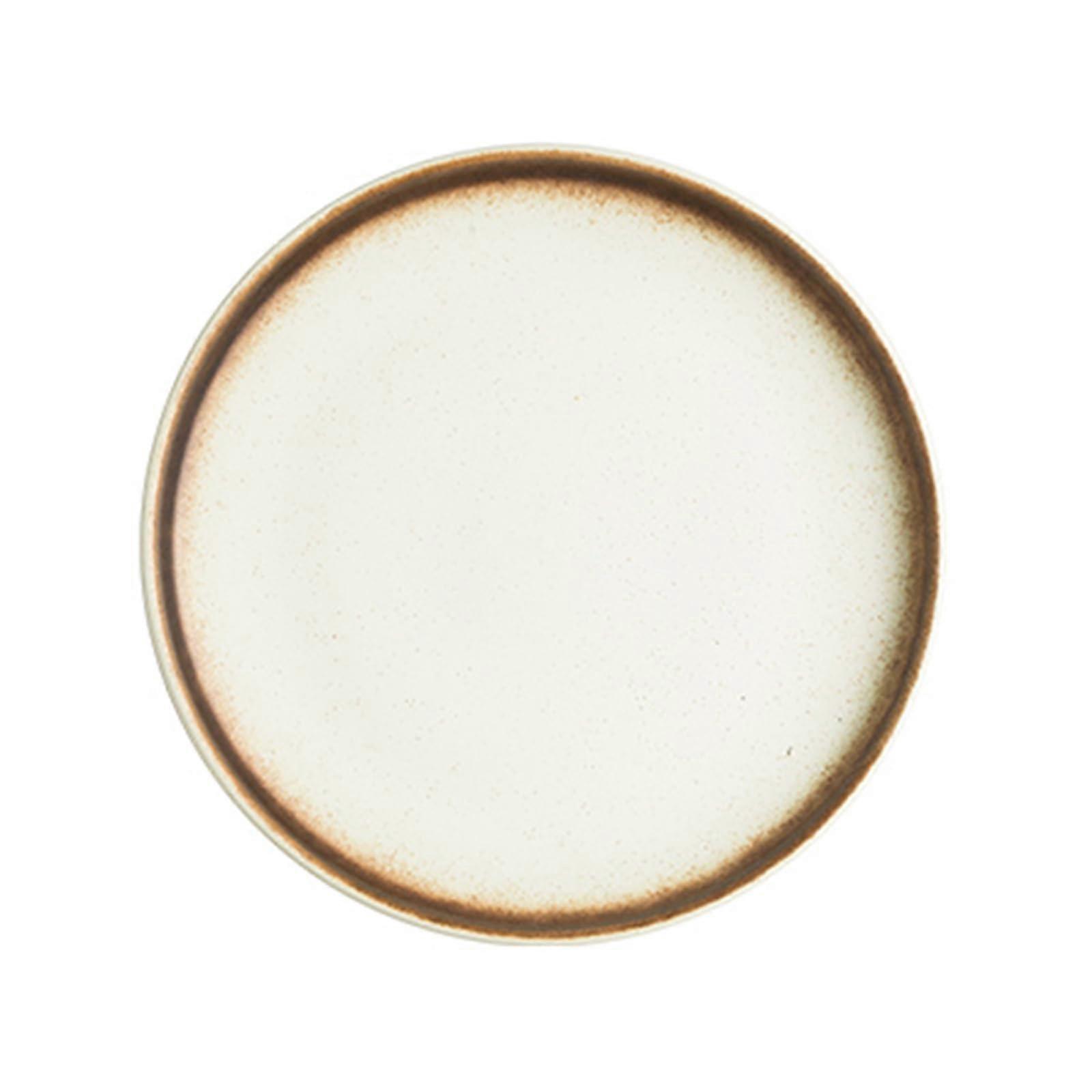 Ceramic Serving Plate Scratch Resistant Stackable Round Dinner Plate for Pasta Steak Wedding 20.5cm